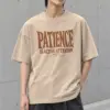 "Patience Is Active Attention" Men's Oversized Heavyweight Crewneck T-Shirt