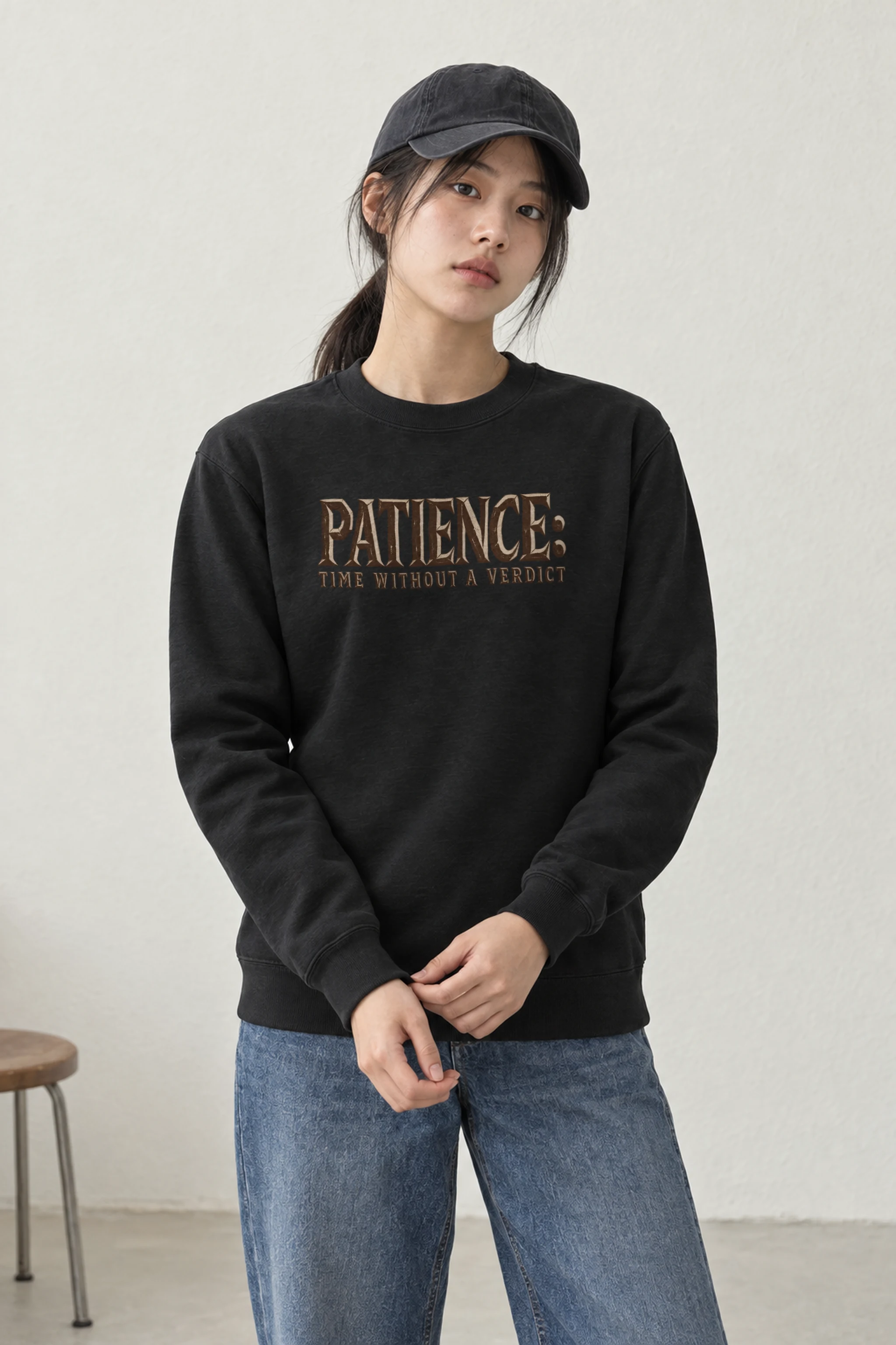 "Patience: Time Without A Verdict" Heavy Blend Unisex Crewneck Sweatshirt