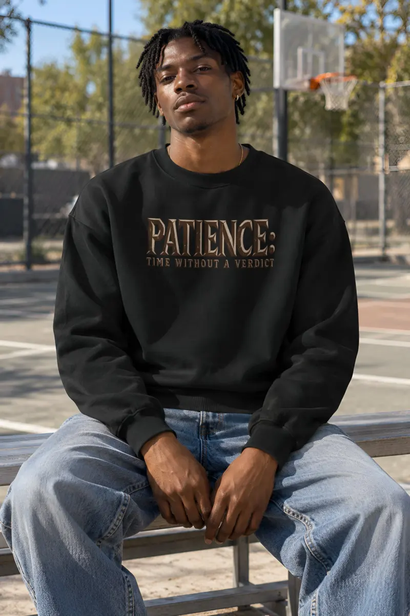 "Patience: Time Without A Verdict" Heavy Blend Unisex Crewneck Sweatshirt