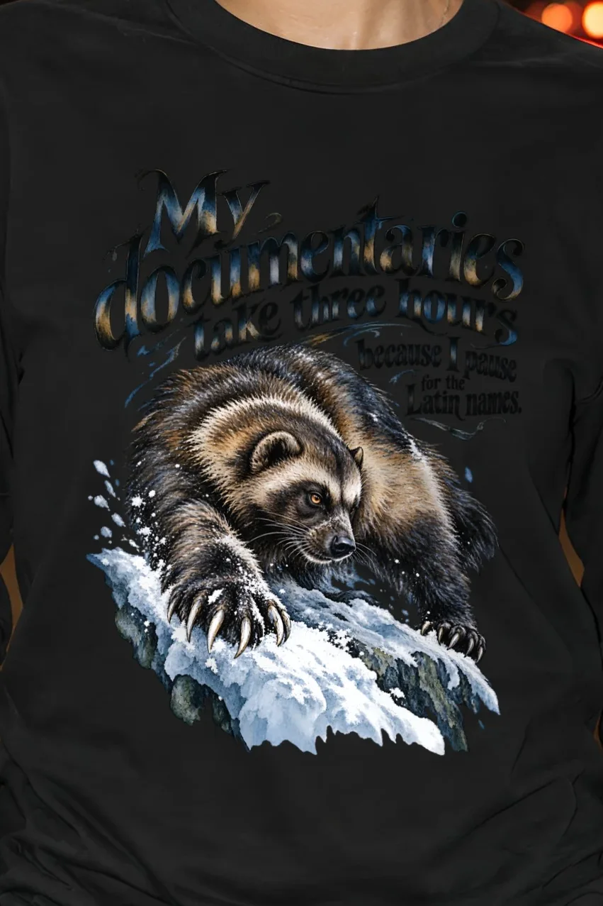 "Pause for the Latin Names" Unisex Longsleeve T-shirt - the graphic up close