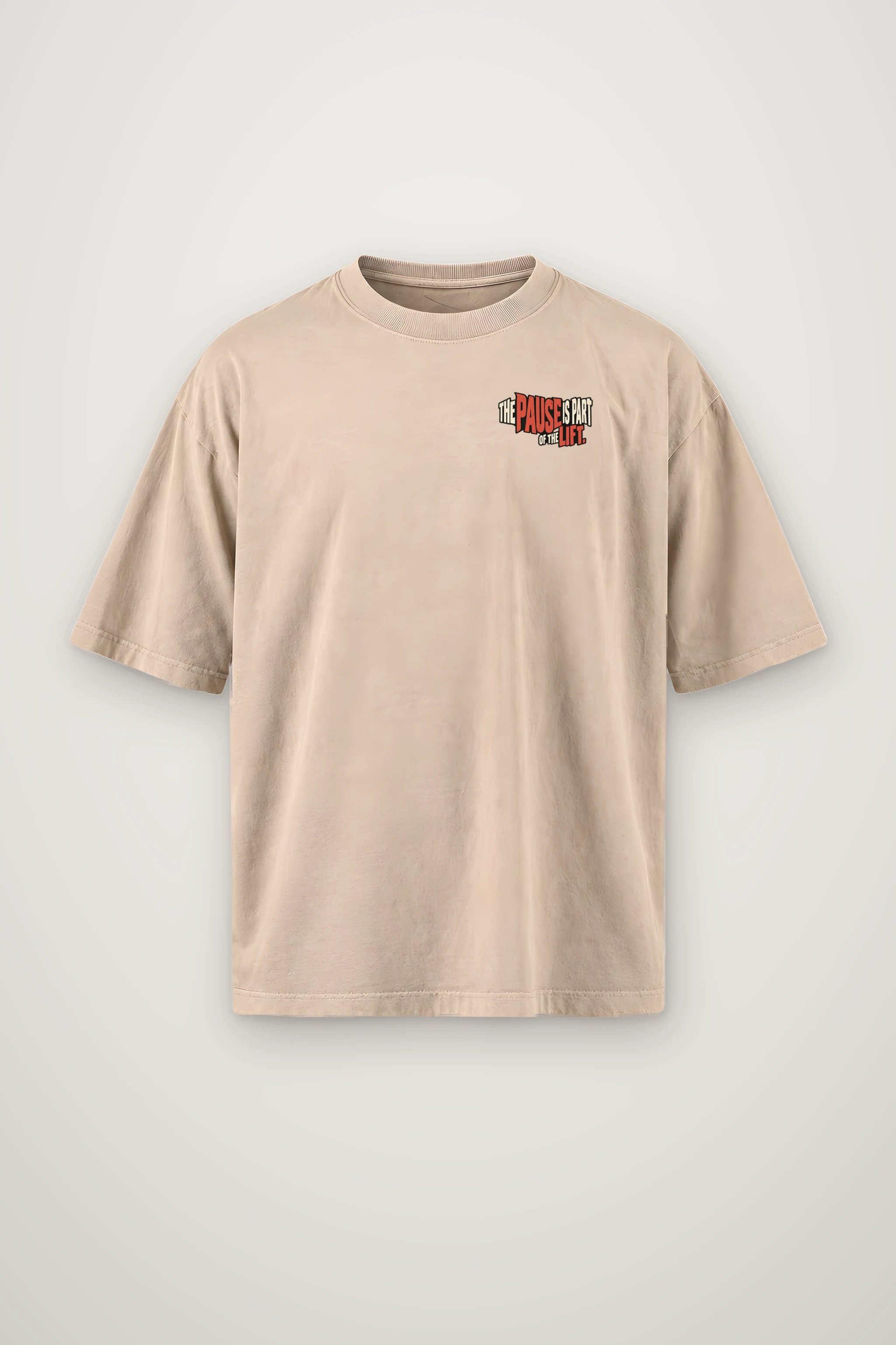 "Paused Bench Press Lifter" Men's Oversized Heavyweight Crewneck T-Shirt