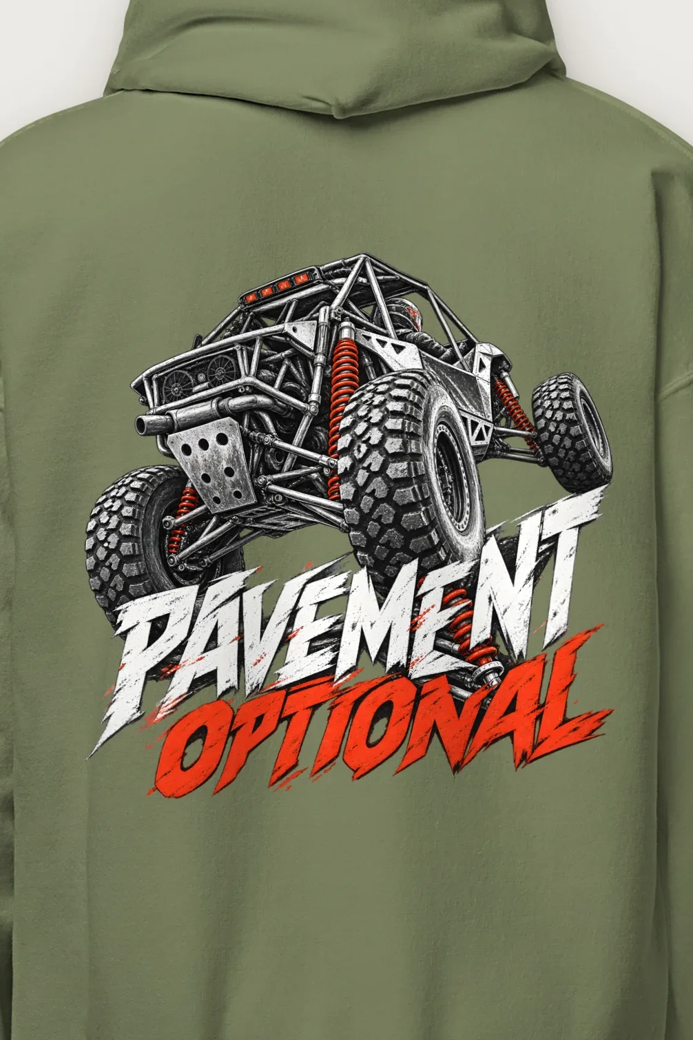 "Pavement Optional" Heavy Blend Unisex Pullover Hoodie - the graphic up close