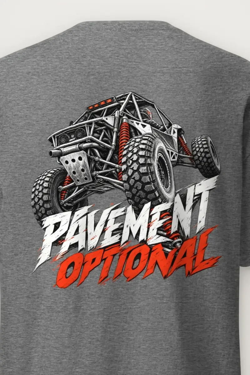 "Pavement Optional" Heavyweight Unisex Crewneck T-shirt - the graphic up close