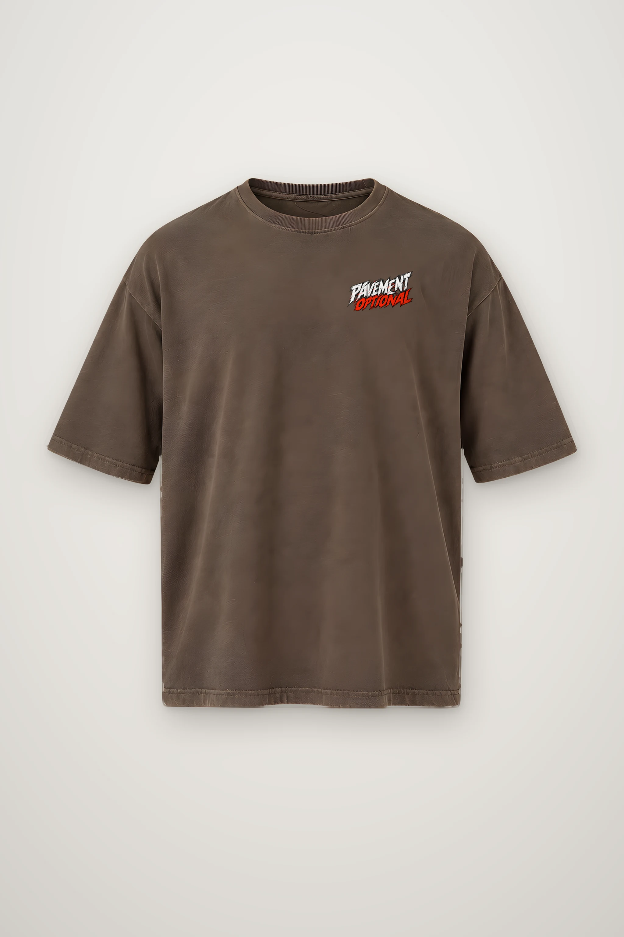 "Pavement Optional" Men's Oversized Heavyweight Crewneck T-Shirt