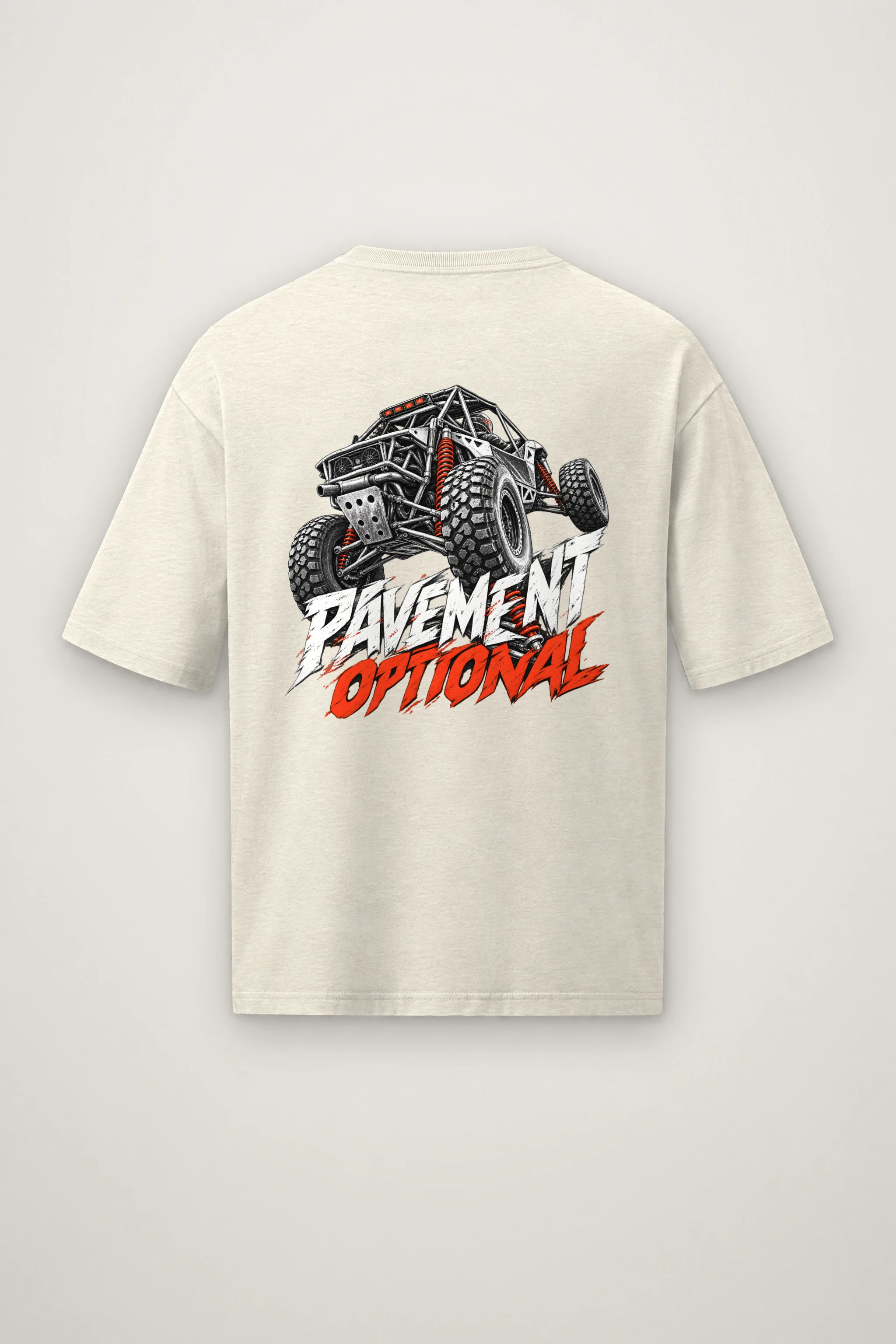 "Pavement Optional" Men's Oversized Heavyweight Crewneck T-Shirt
