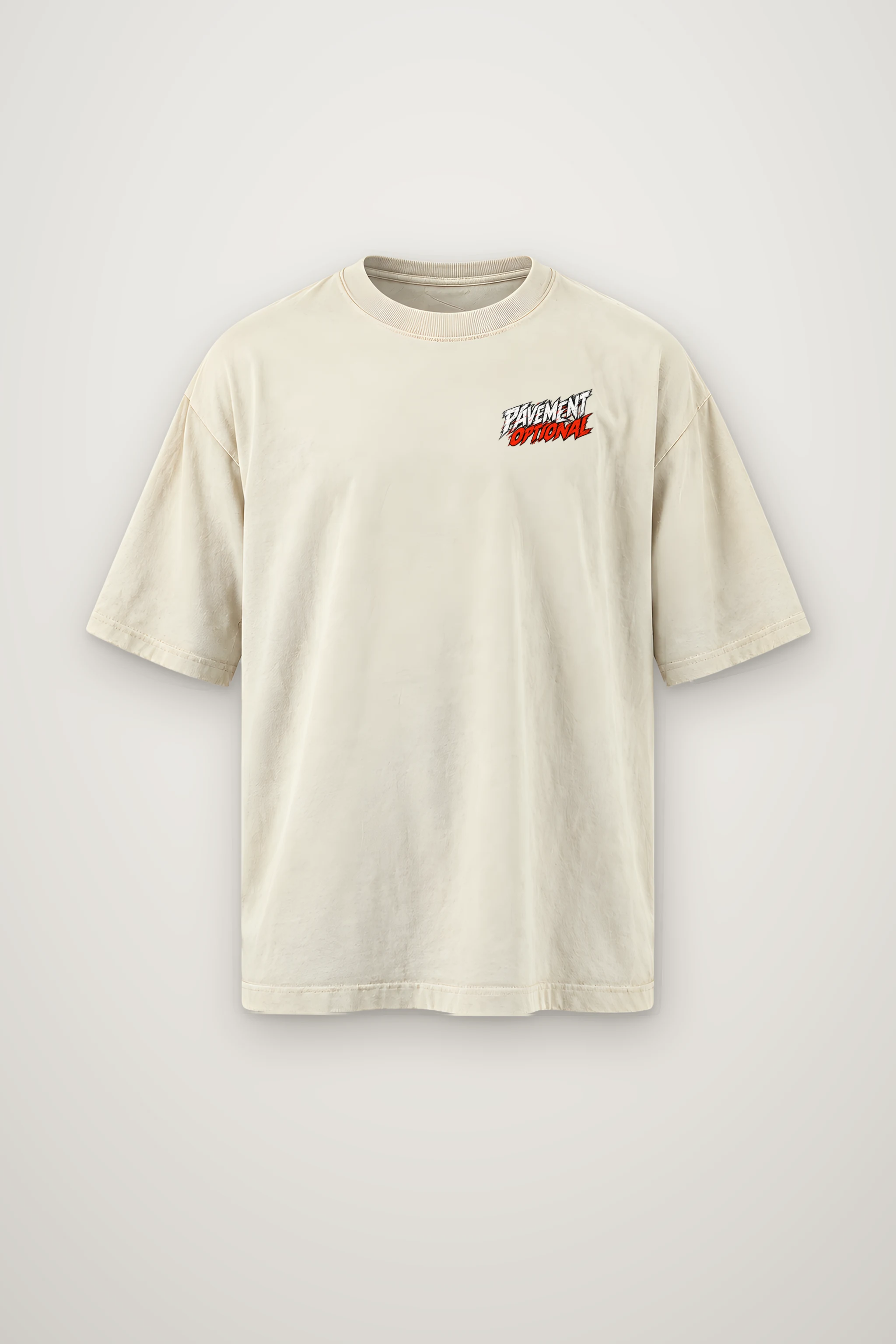 "Pavement Optional" Men's Oversized Heavyweight Crewneck T-Shirt