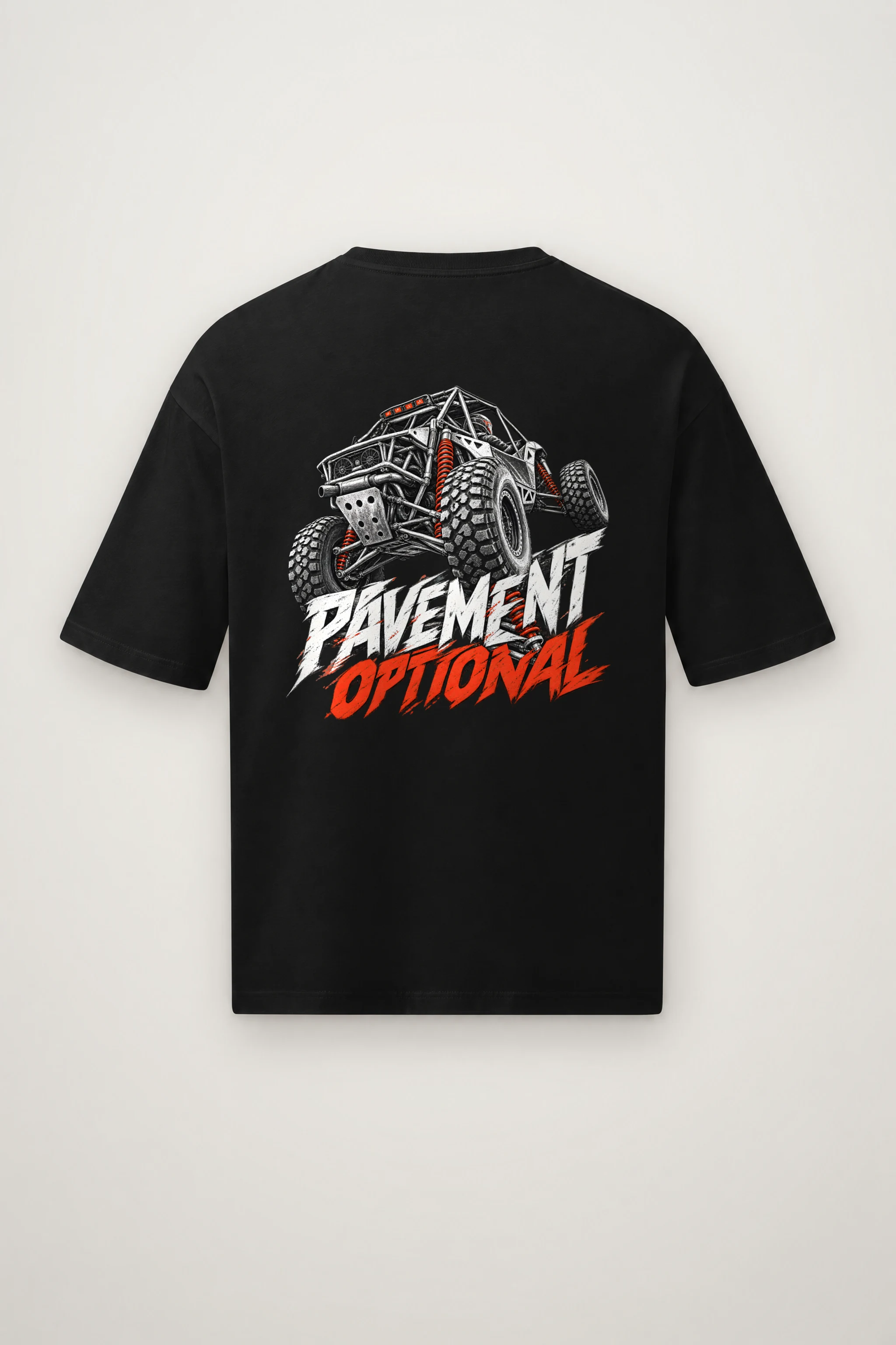 "Pavement Optional" Men's Oversized Heavyweight Crewneck T-Shirt