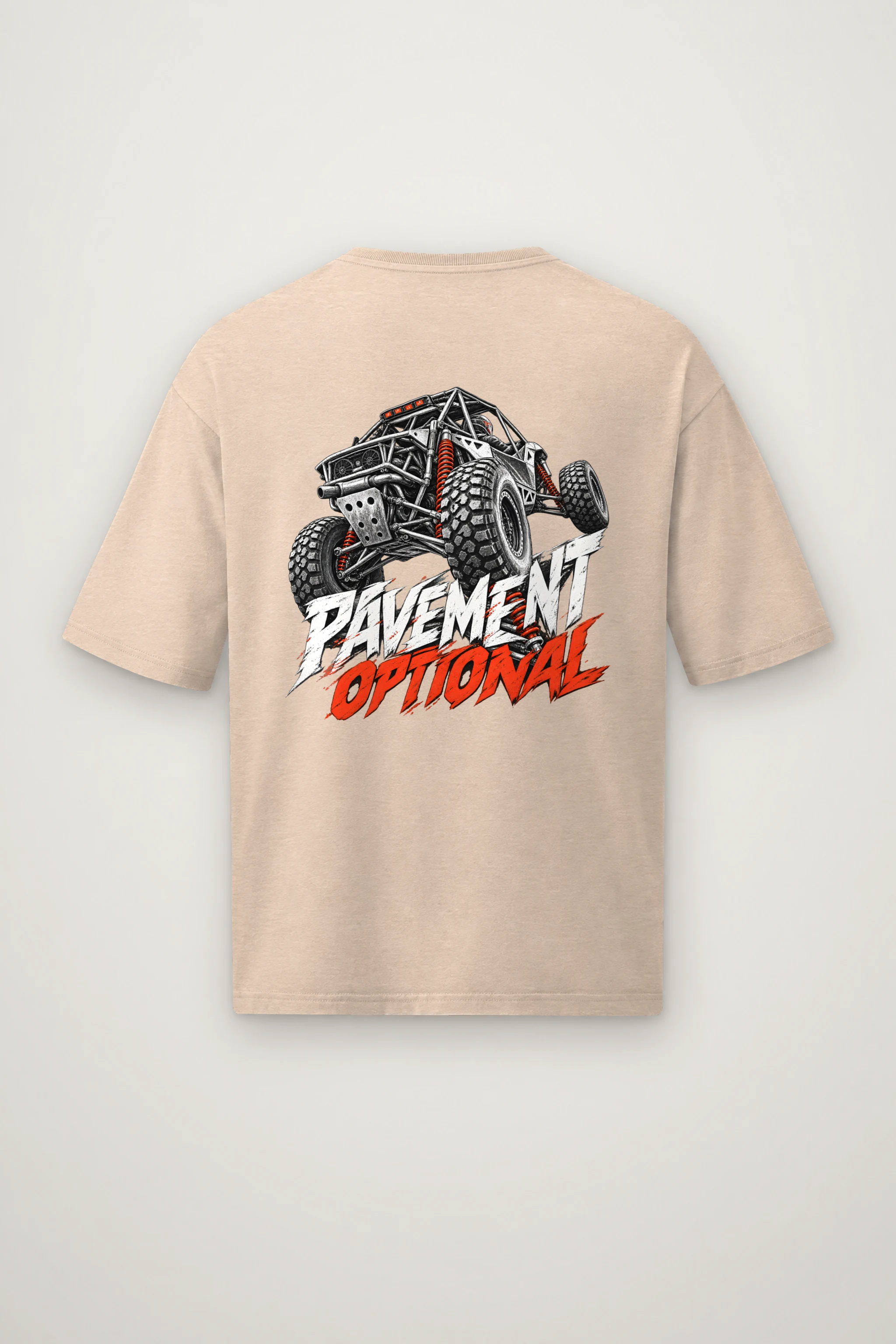 "Pavement Optional" Men's Oversized Heavyweight Crewneck T-Shirt