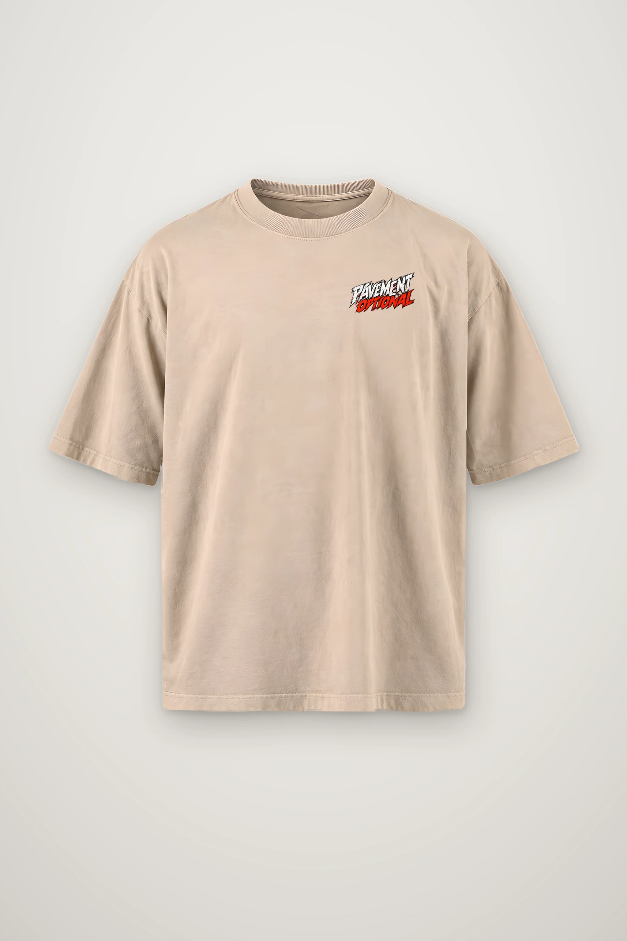 "Pavement Optional" Men's Oversized Heavyweight Crewneck T-Shirt