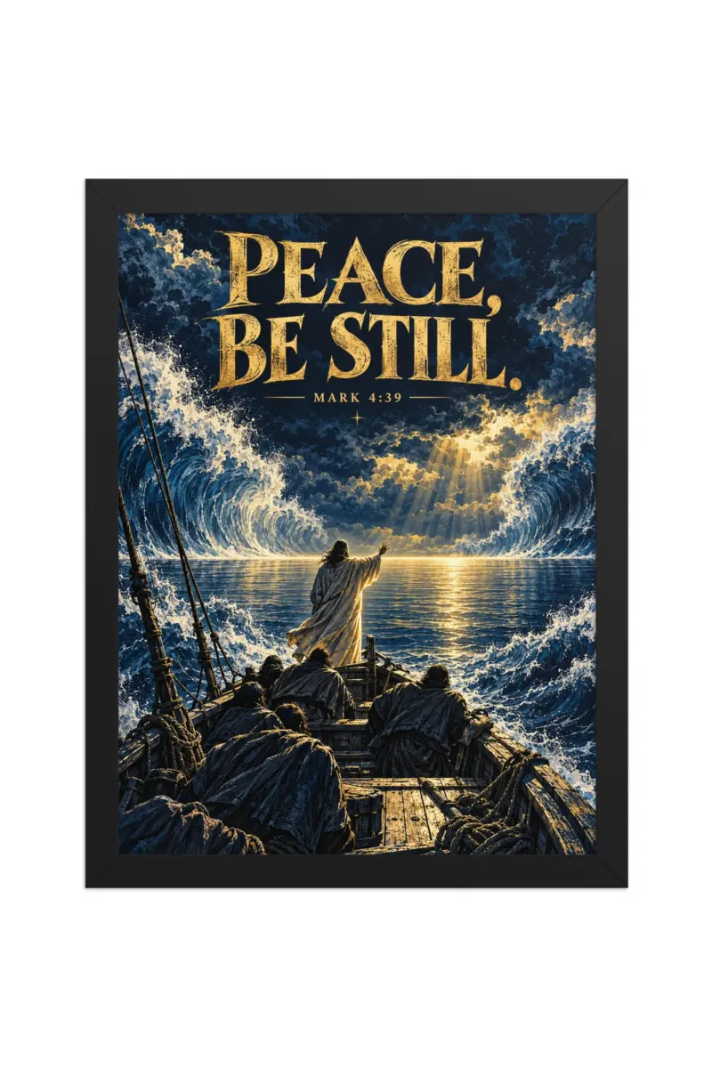 “Peace, Be Still” Premium Wooden Framed Poster