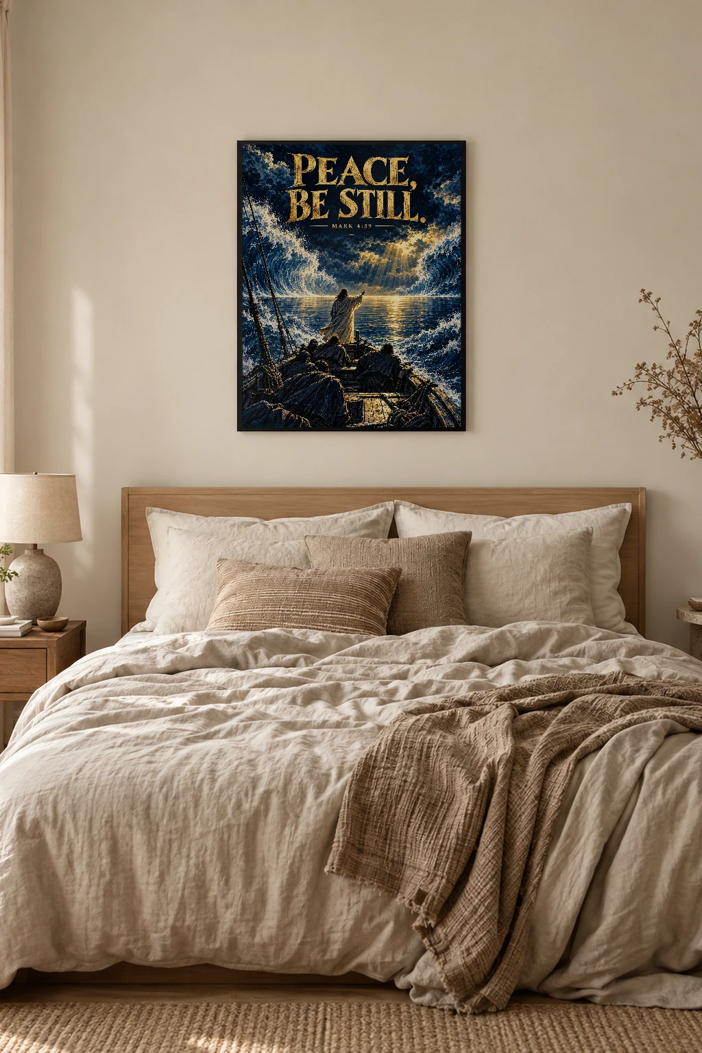 "Peace, Be Still" Premium Wooden Framed Poster