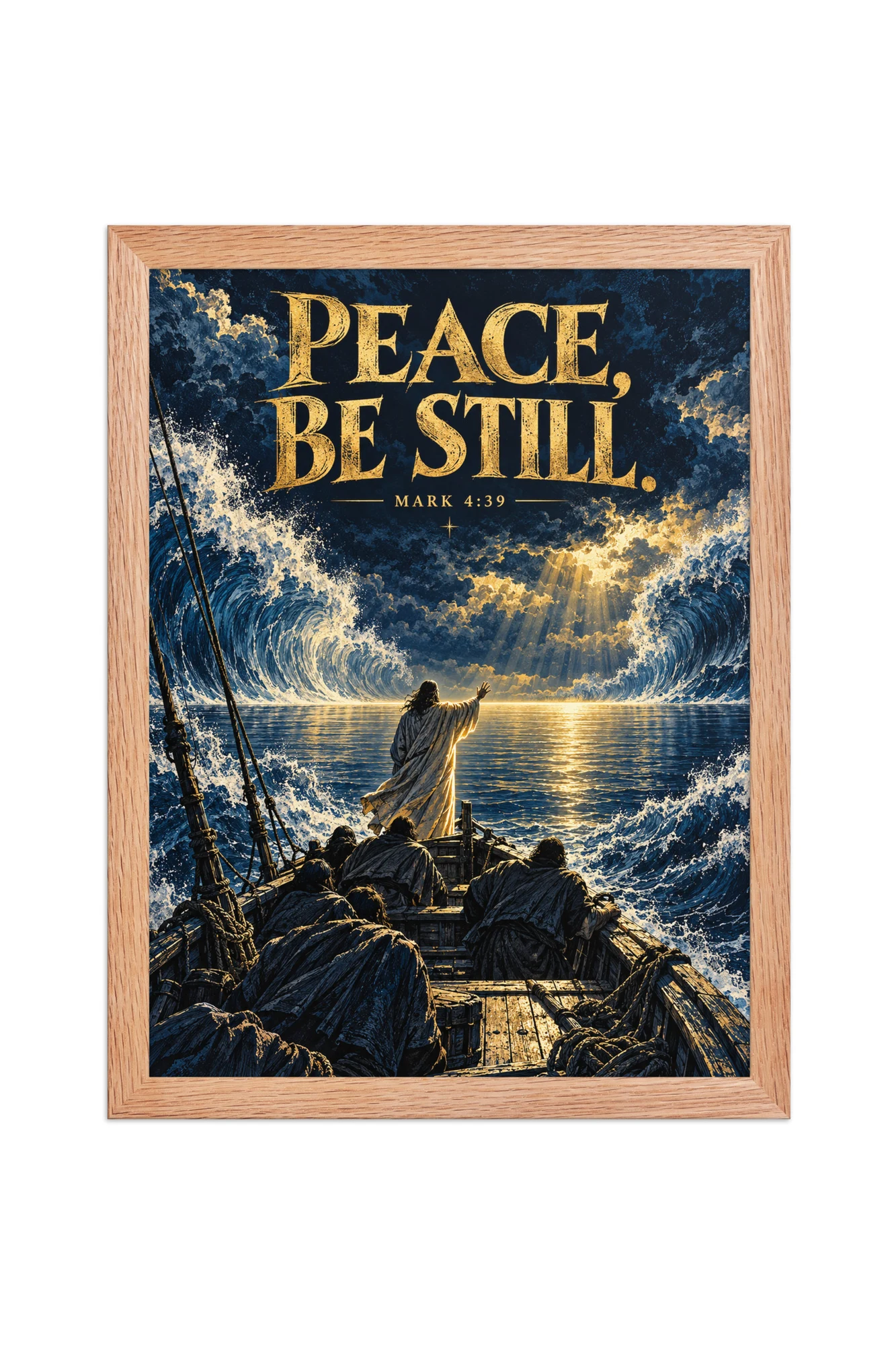 "Peace, Be Still" Premium Wooden Framed Poster