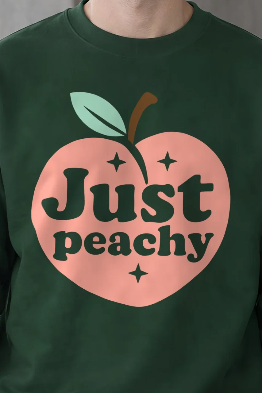 "Peach Leaf Sparkles" 1 Crewneck Sweatshirt - the graphic up close