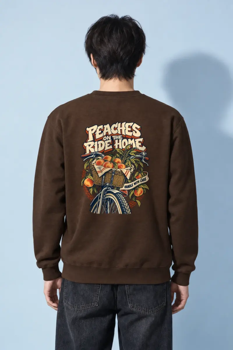 "Peaches on the Ride Home" Heavy Blend Unisex Crewneck Sweatshirt