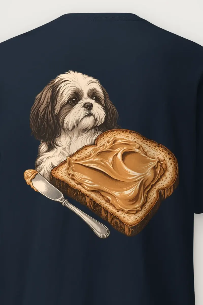 "Peanut Butter Shih Tzu" Heavyweight Unisex Crewneck T-shirt