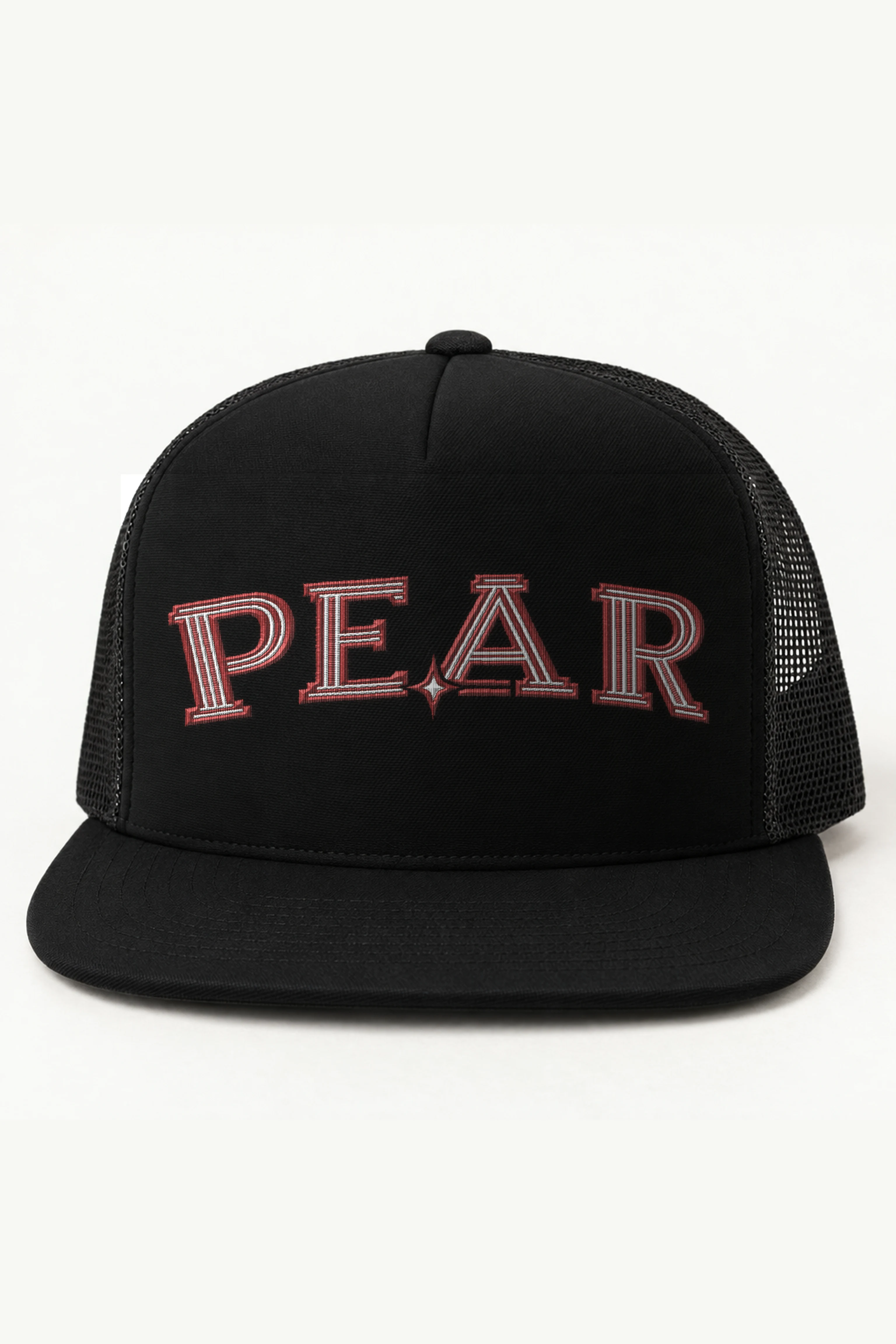 "PEAR" 5 Panel Trucker Cap · Embroidered