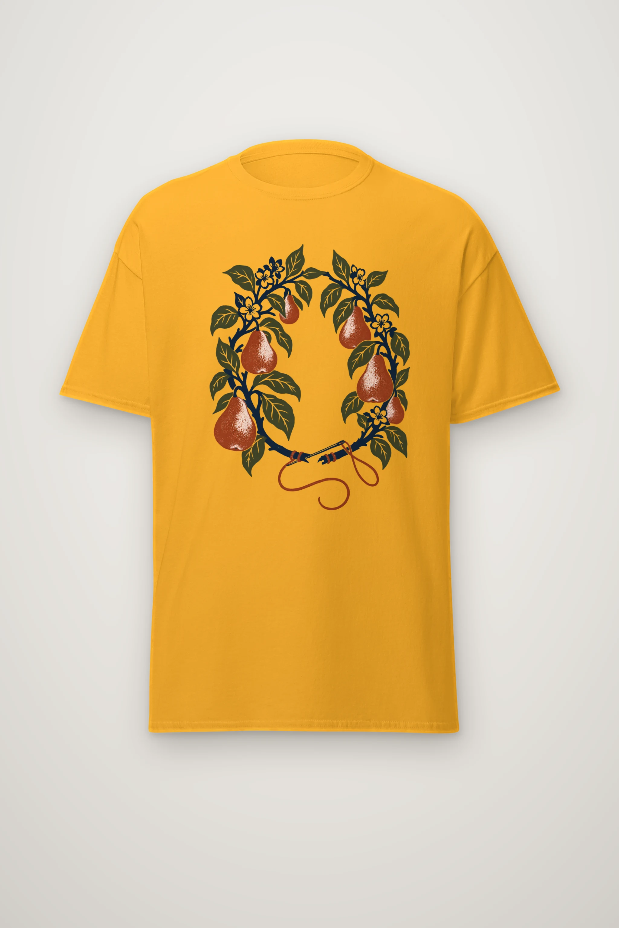 "Pear Wreath With Needle" Heavyweight Unisex Crewneck T-shirt