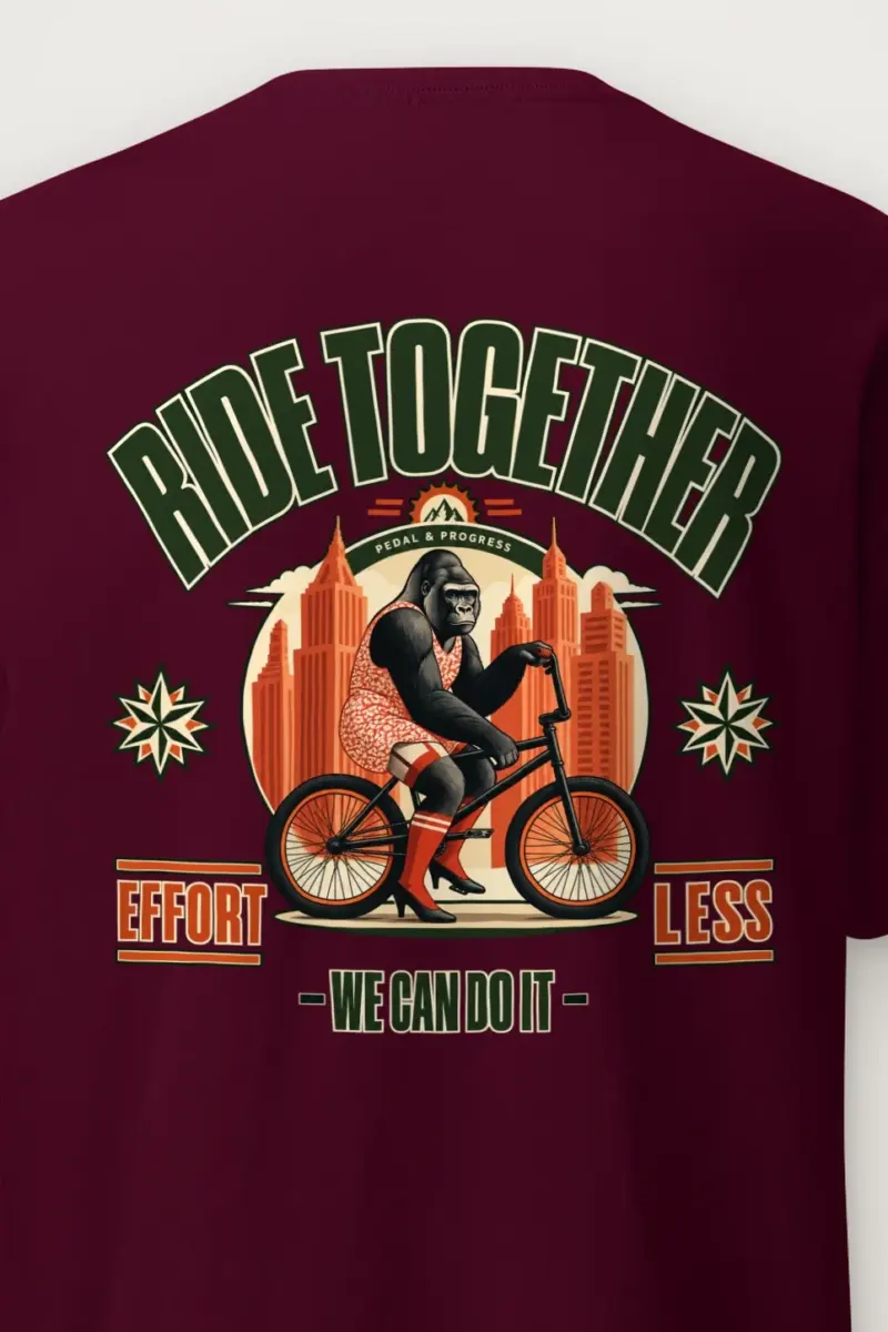 "Pedal & Progress" Heavyweight Unisex Crewneck T-shirt