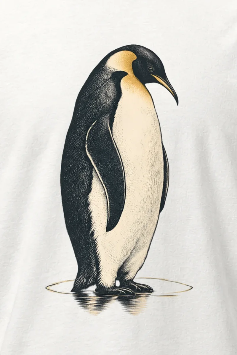 "Penguin Water Reflection" Heavyweight Unisex Crewneck T-shirt