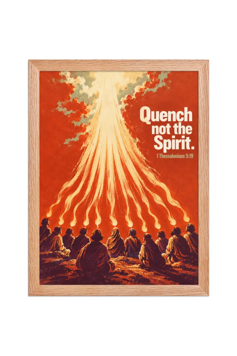 “Pentecost Tongues of Fire” Premium Wooden Framed Poster