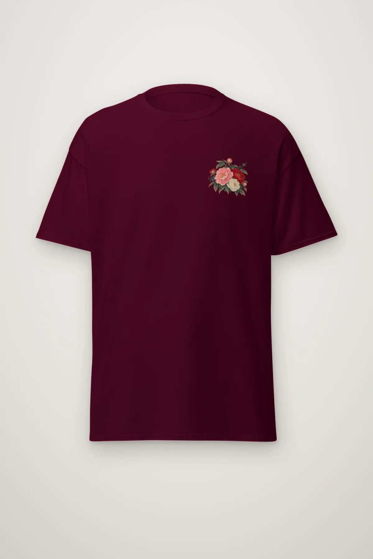 "Peony Vase with Floral Branches" Heavyweight Unisex Crewneck T-shirt