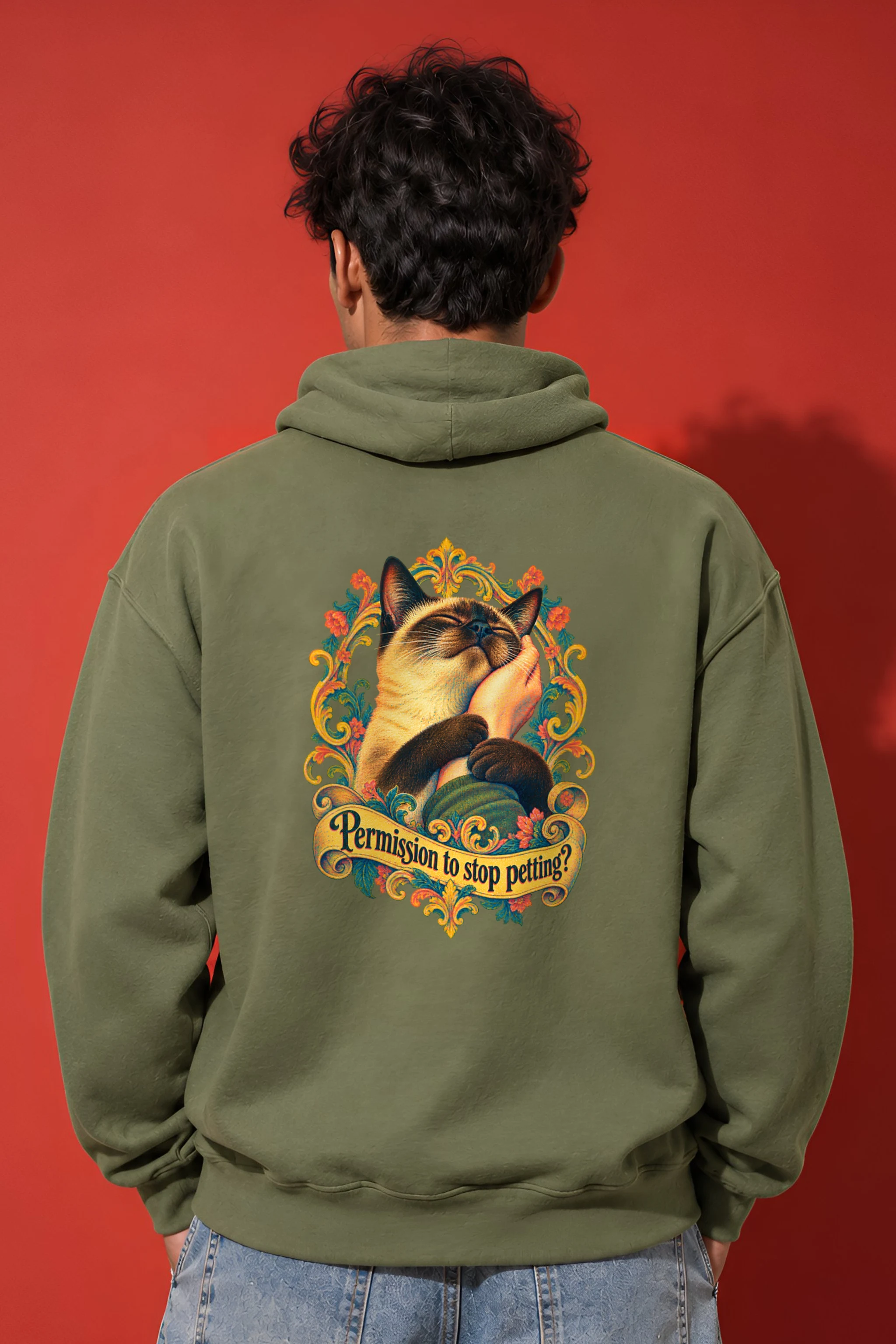 "Permission To Stop Petting?" Heavy Blend Unisex Pullover Hoodie