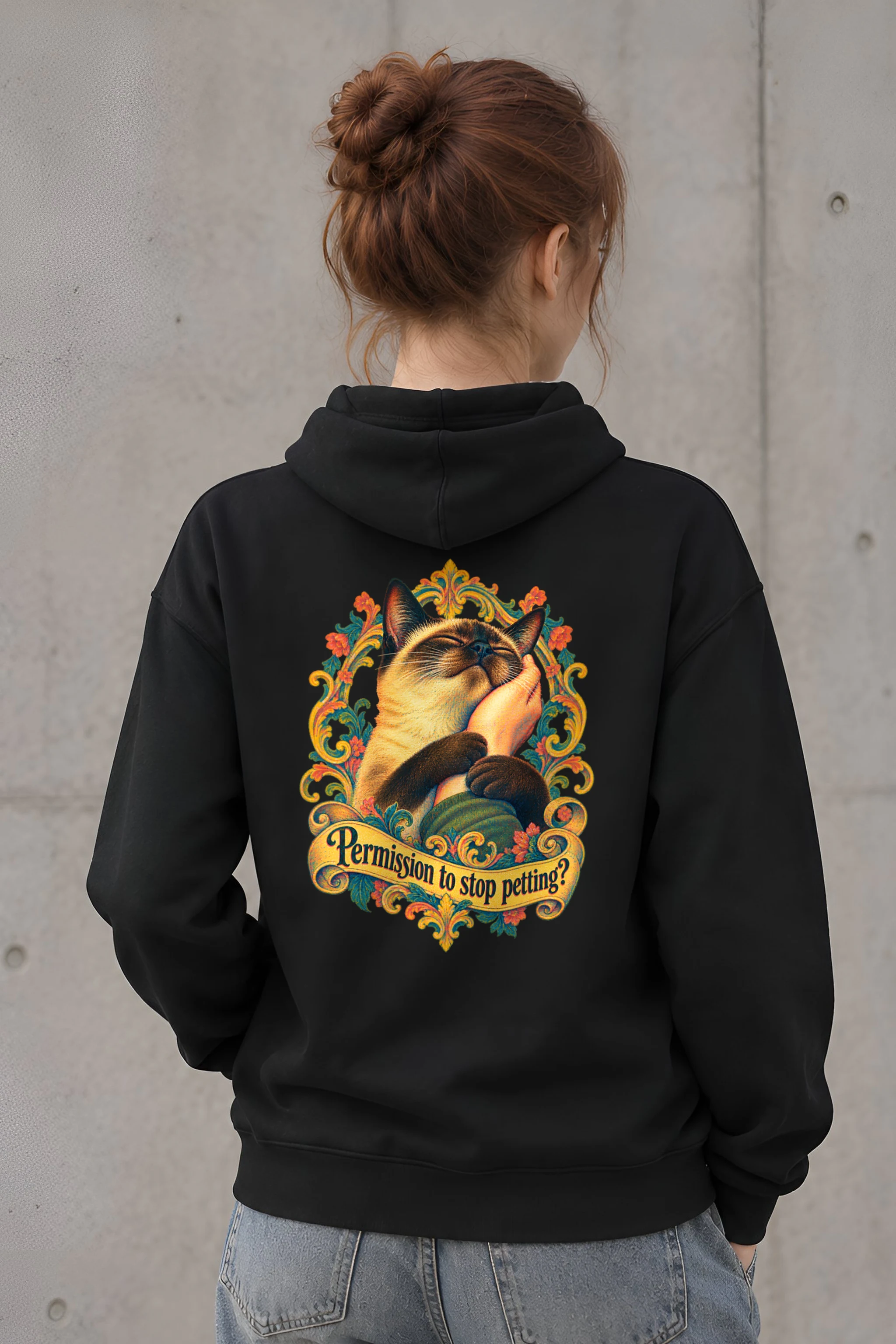 "Permission To Stop Petting?" Heavy Blend Unisex Pullover Hoodie