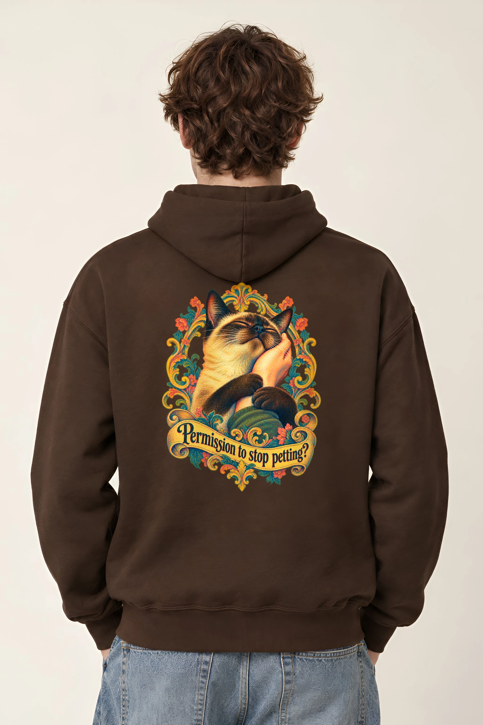 "Permission To Stop Petting?" Heavy Blend Unisex Pullover Hoodie