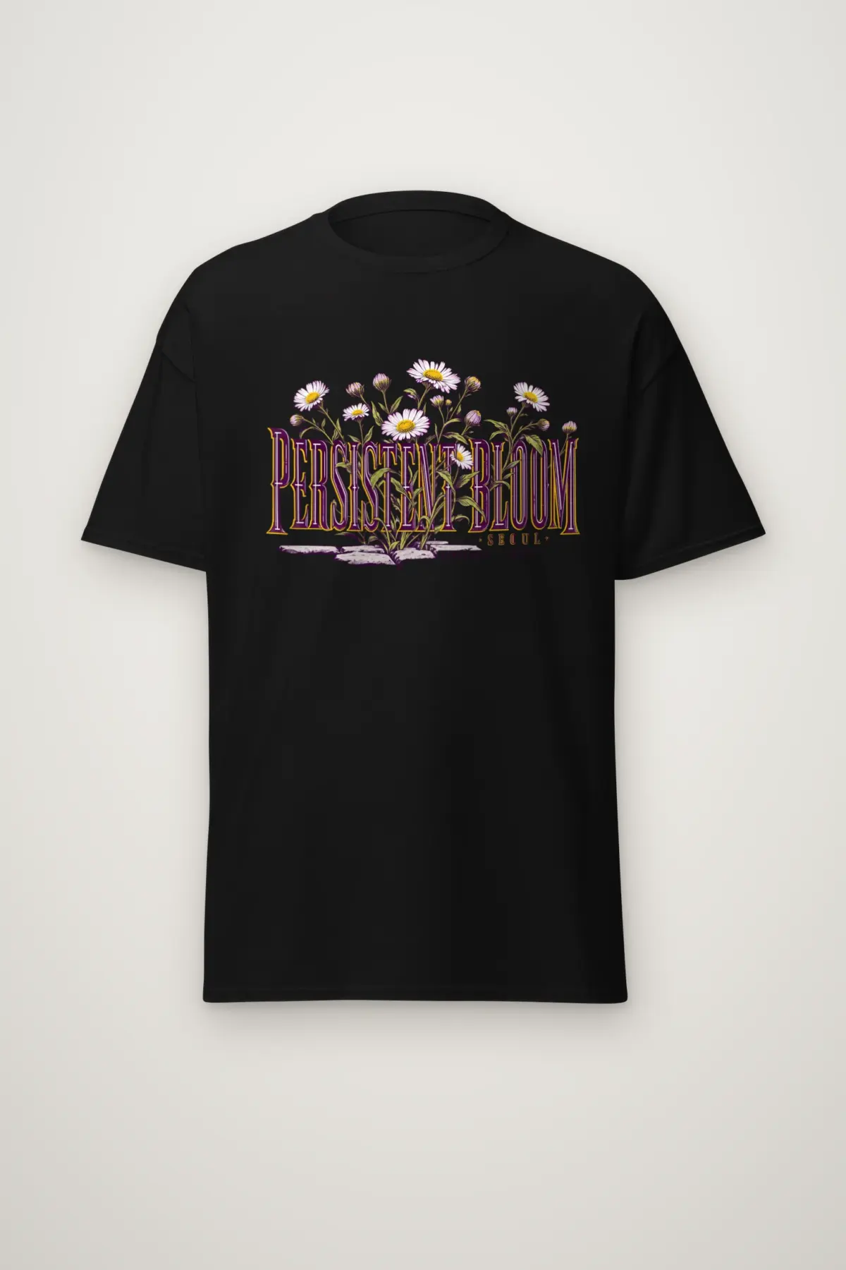 "Persistent Bloom" Heavyweight Unisex Crewneck T-shirt