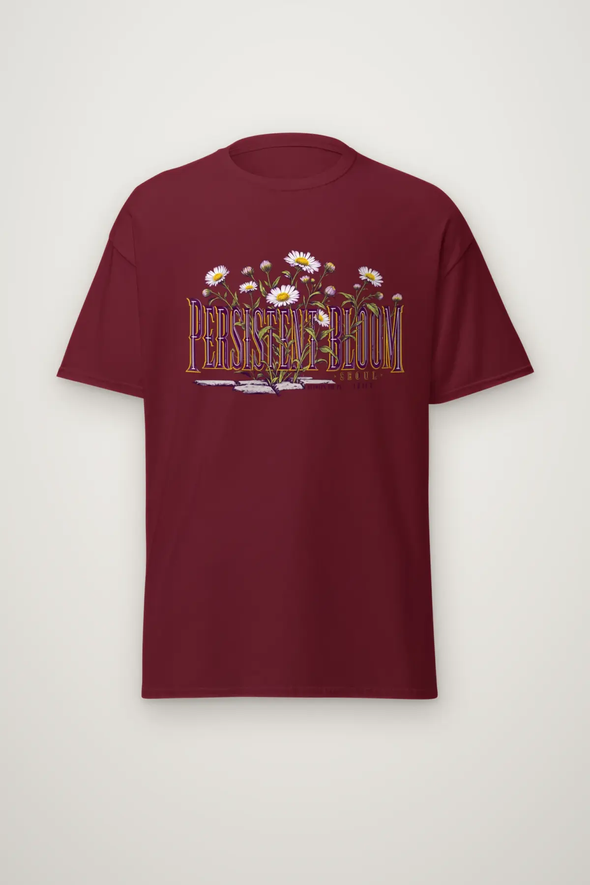"Persistent Bloom" Heavyweight Unisex Crewneck T-shirt