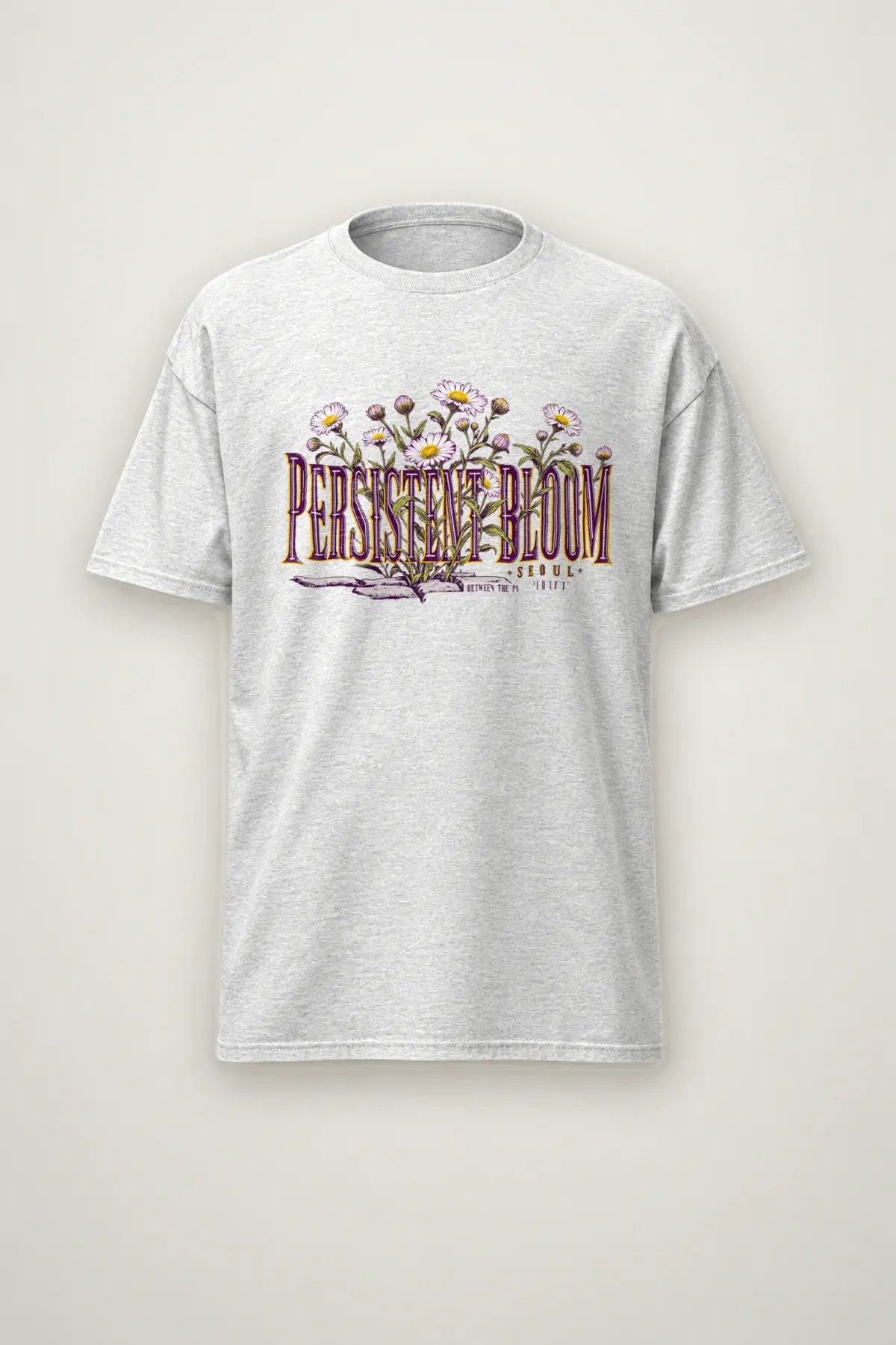 "Persistent Bloom" Heavyweight Unisex Crewneck T-shirt