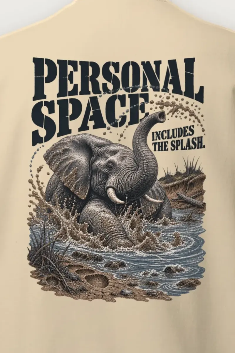 "Personal Space Includes the Splash" Heavy Blend Unisex Crewneck Sweatshirt - the graphic up close