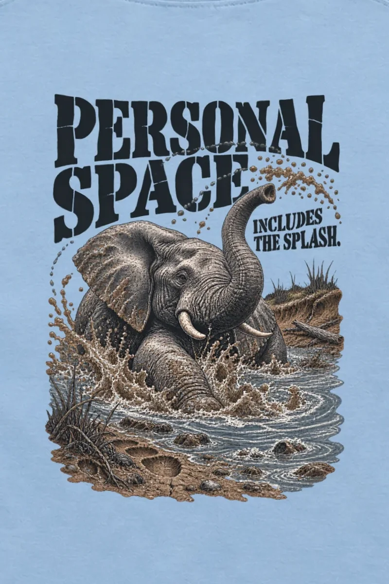 "Personal Space Includes The Splash" Unisex Longsleeve T-shirt - the graphic up close