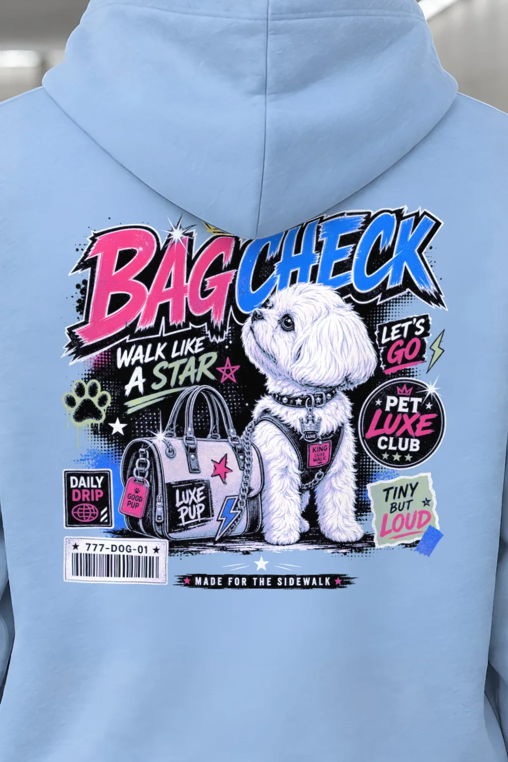 "Pet Luxe Club" 1 Pullover Hoodie - the graphic up close