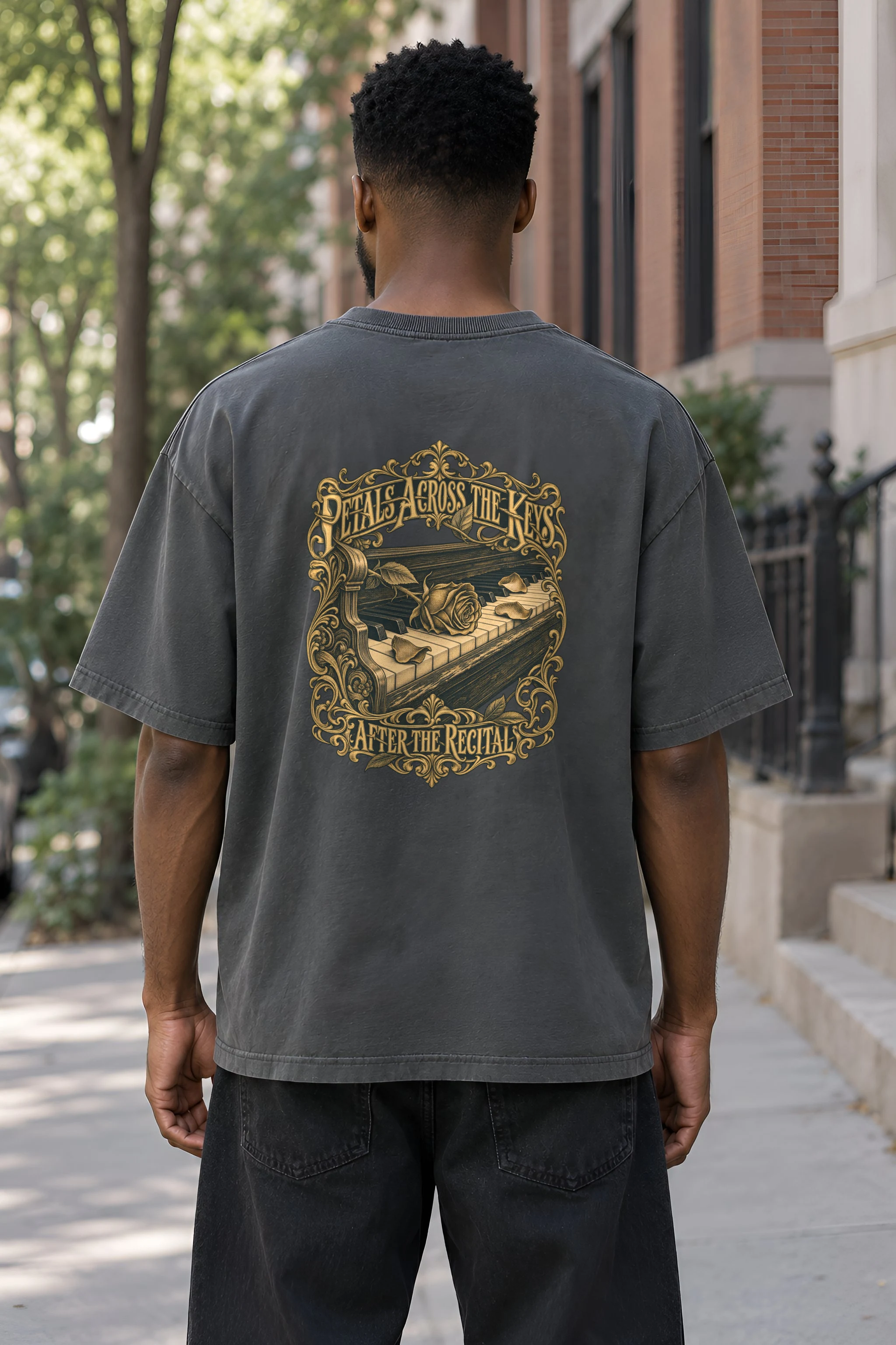 "Petals Across the Keys" Unisex Oversized Heavyweight Crewneck T-Shirt