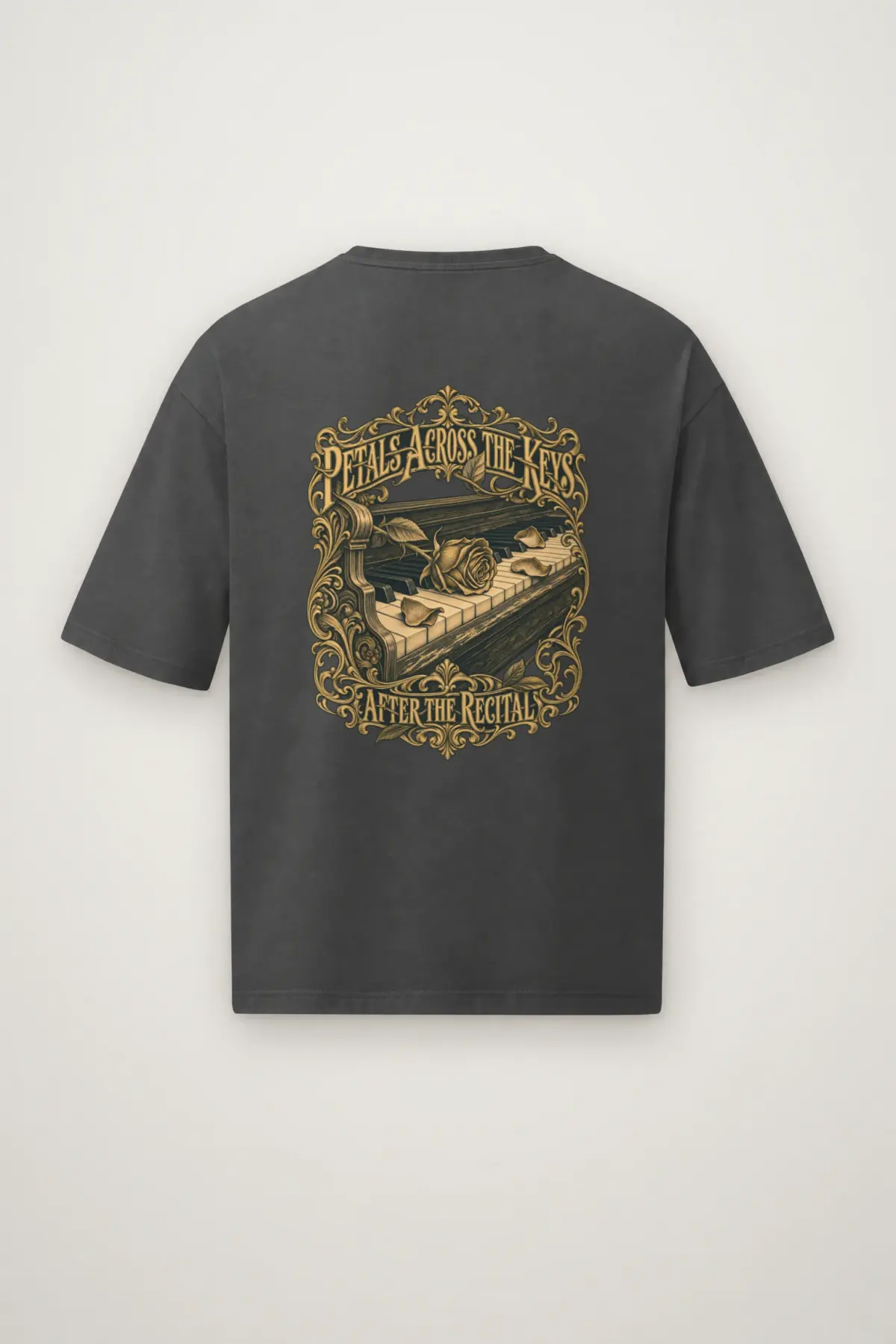 "Petals Across the Keys" Men's Oversized Heavyweight Crewneck T-Shirt