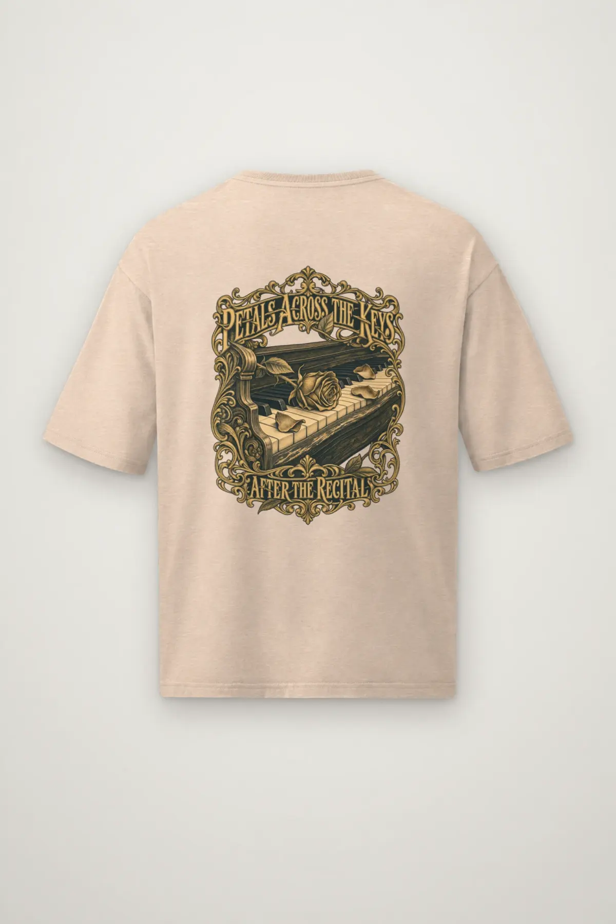 "Petals Across the Keys" Men's Oversized Heavyweight Crewneck T-Shirt