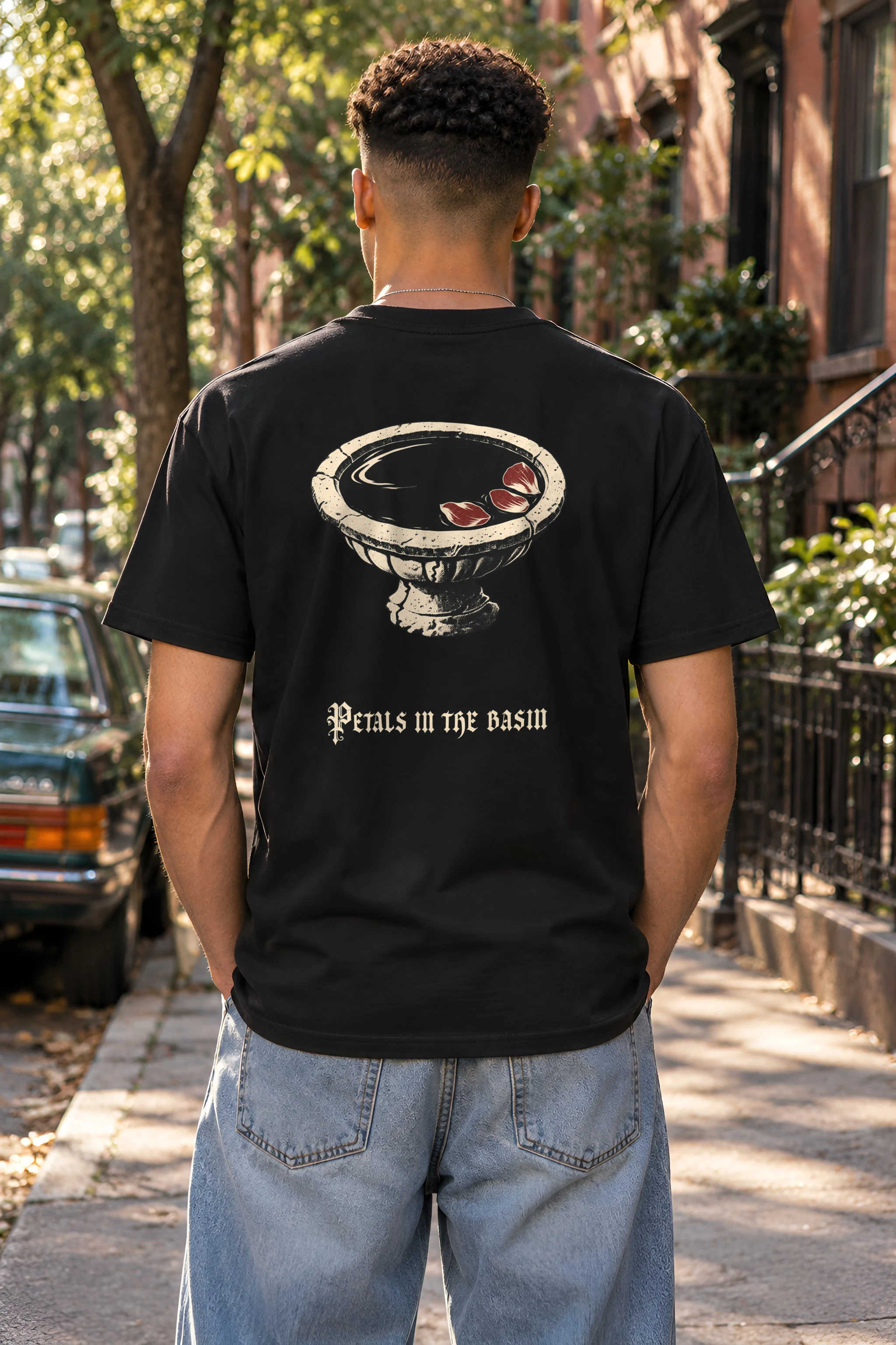 "Petals in the Basin" Heavyweight Unisex Crewneck T-shirt