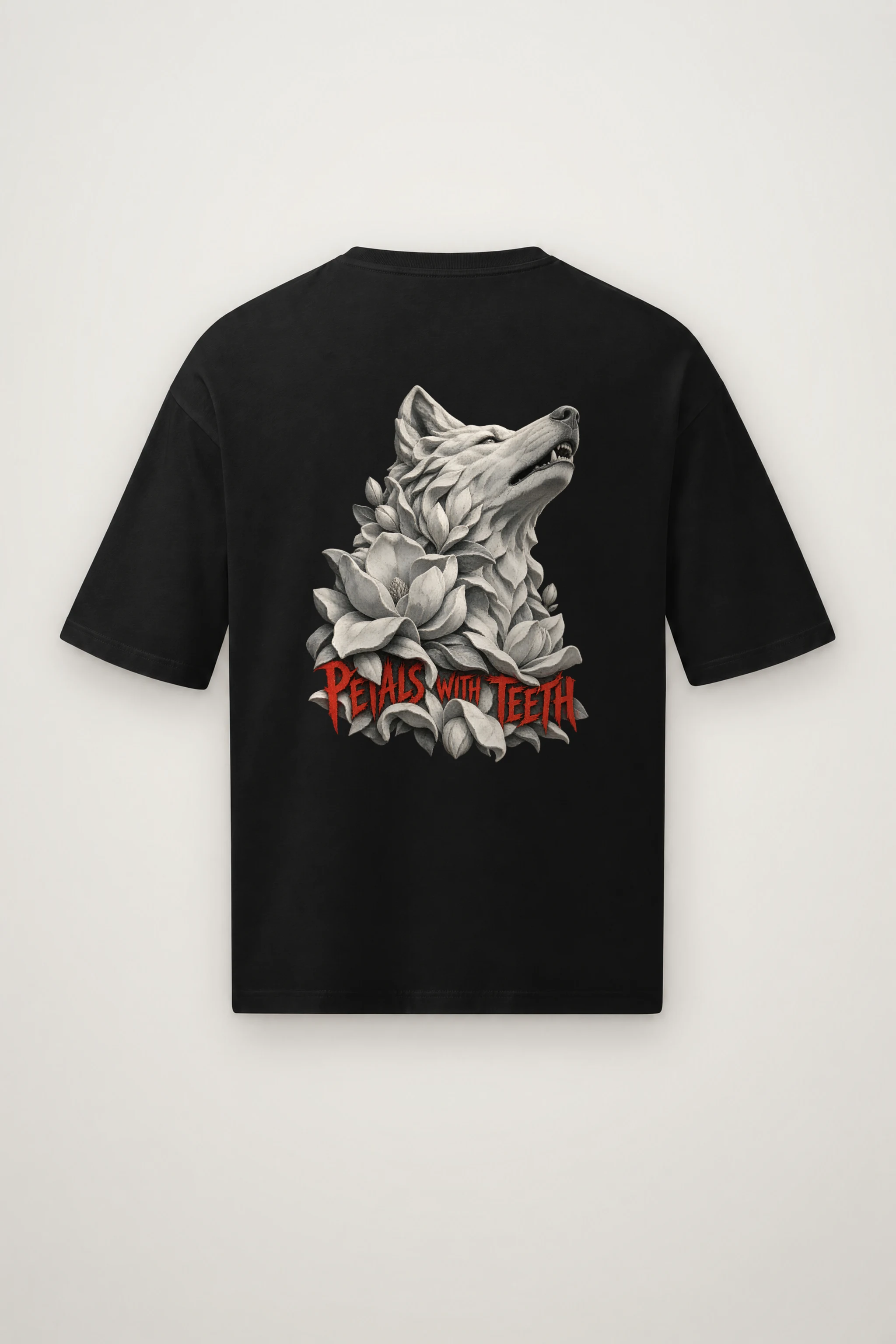 "Petals With Teeth" Men's Oversized Heavyweight Crewneck T-Shirt