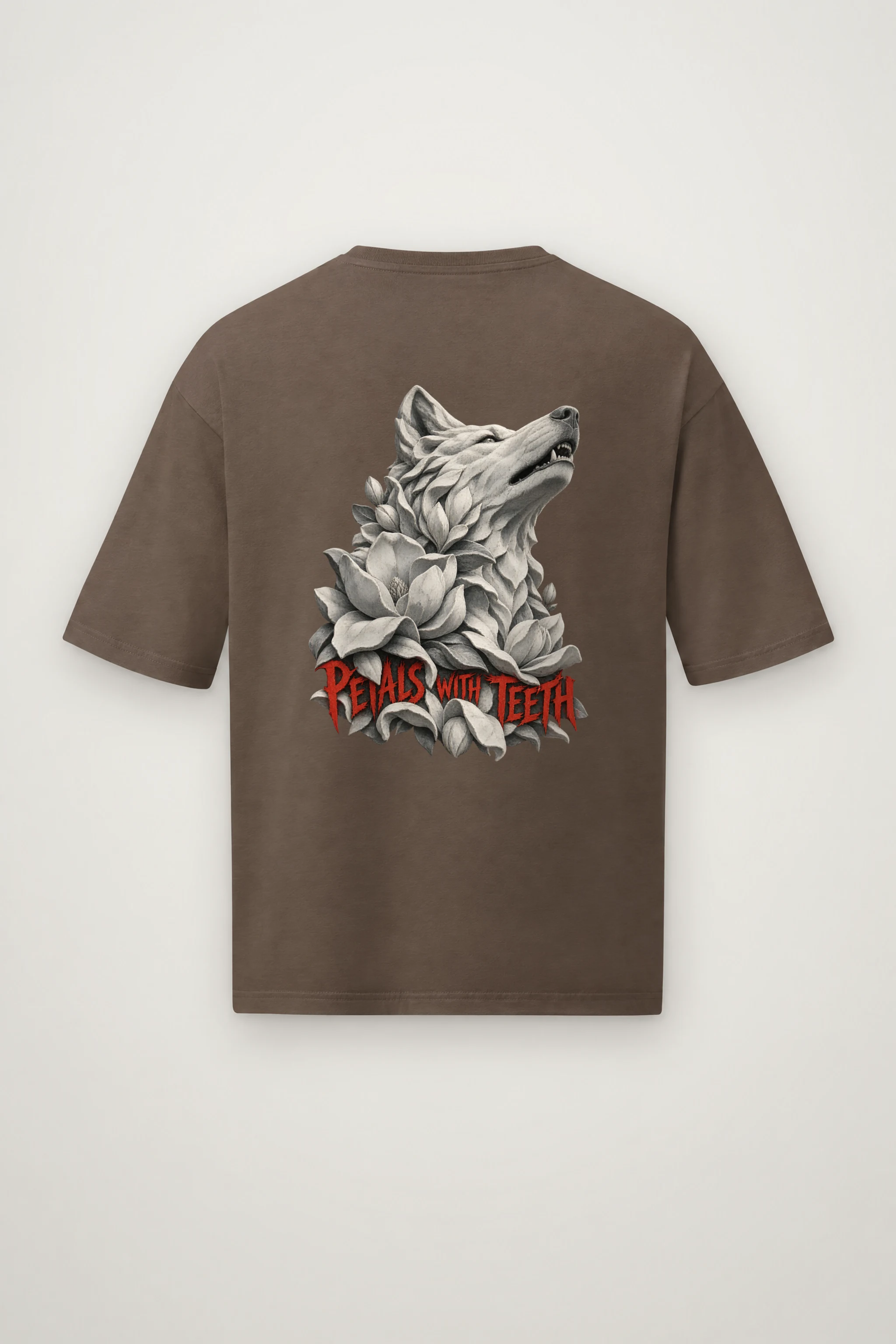 "Petals With Teeth" Men's Oversized Heavyweight Crewneck T-Shirt