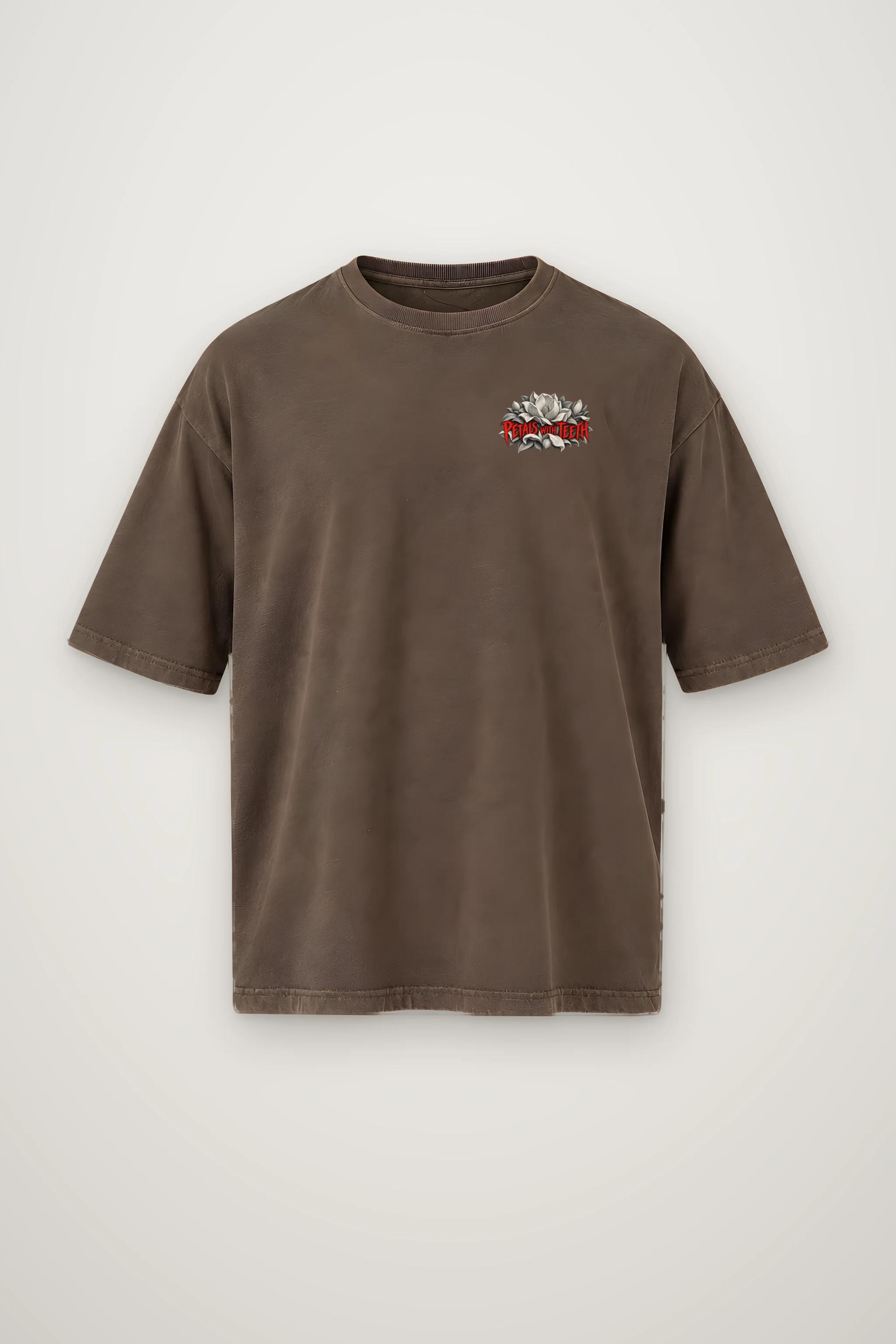 "Petals With Teeth" Men's Oversized Heavyweight Crewneck T-Shirt