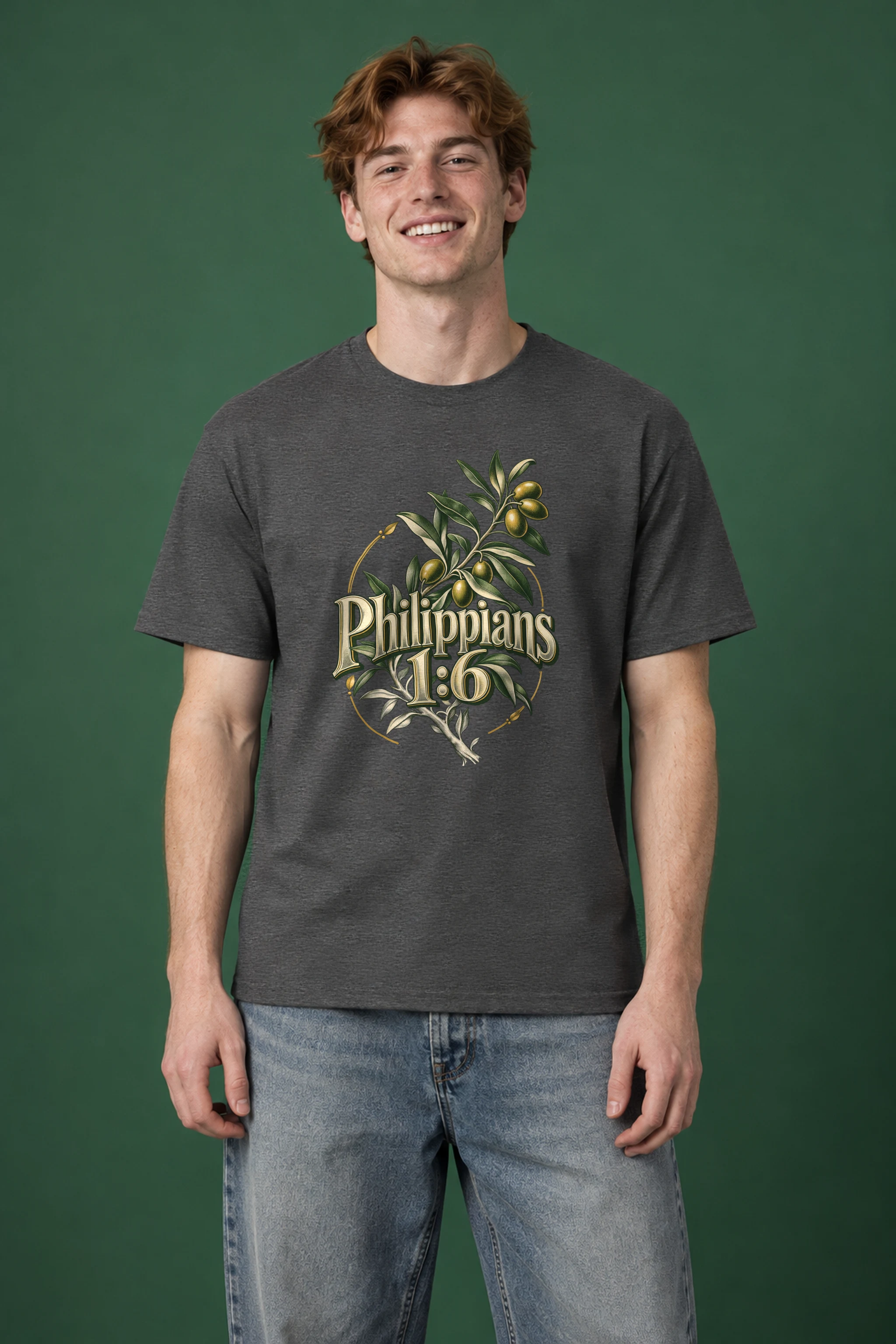 "Philippians 1:6" Heavyweight Unisex Crewneck T-shirt