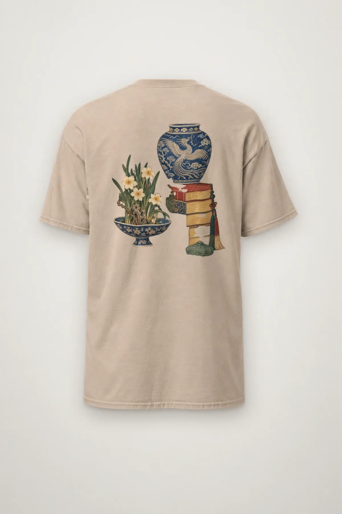 "Phoenix Porcelain and Scholar's Still Life" Heavyweight Unisex Crewneck T-shirt