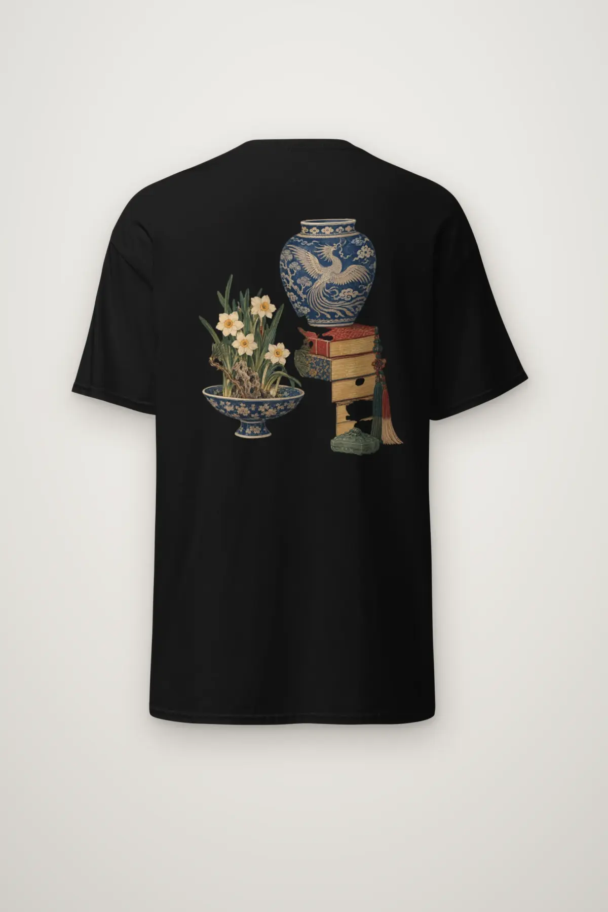 "Phoenix Porcelain and Scholar's Still Life" Heavyweight Unisex Crewneck T-shirt