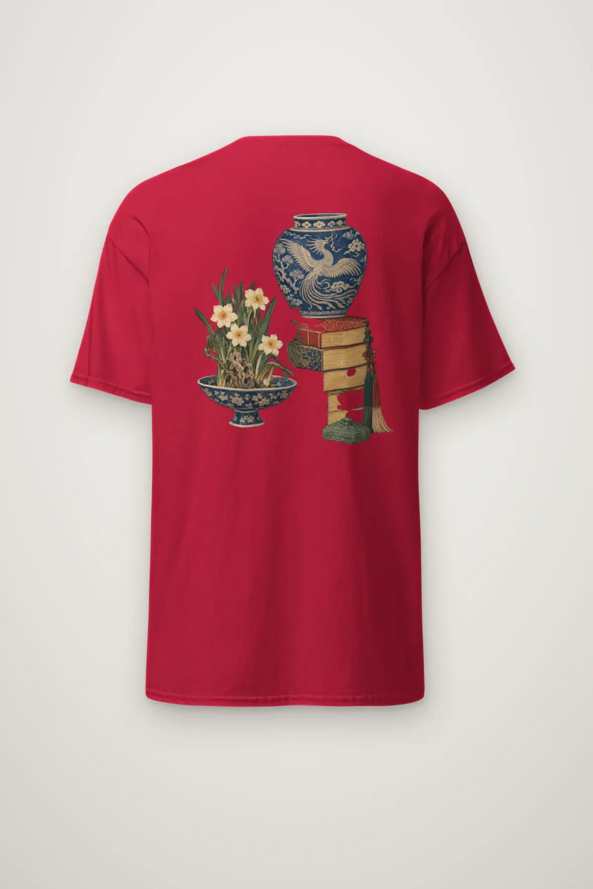 "Phoenix Porcelain and Scholar's Still Life" Heavyweight Unisex Crewneck T-shirt