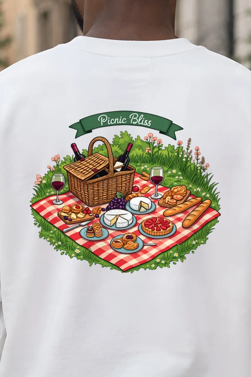 "Picnic Bliss" 1 Crewneck Sweatshirt - the graphic up close