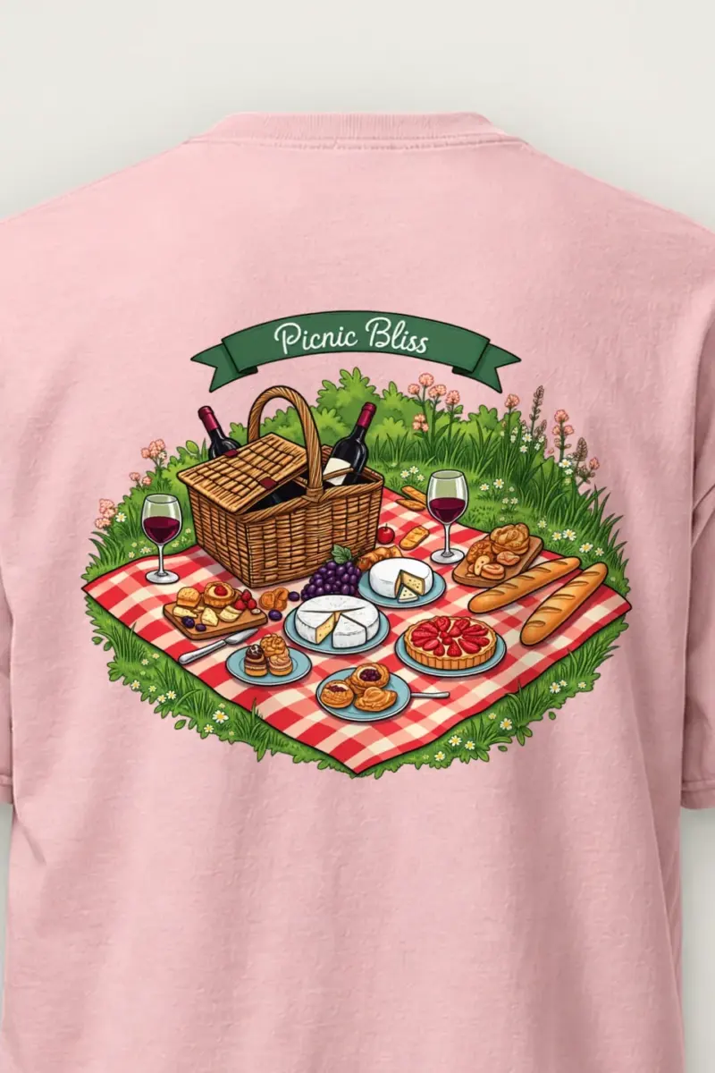 "Picnic Bliss" Heavyweight Unisex Crewneck T-shirt
