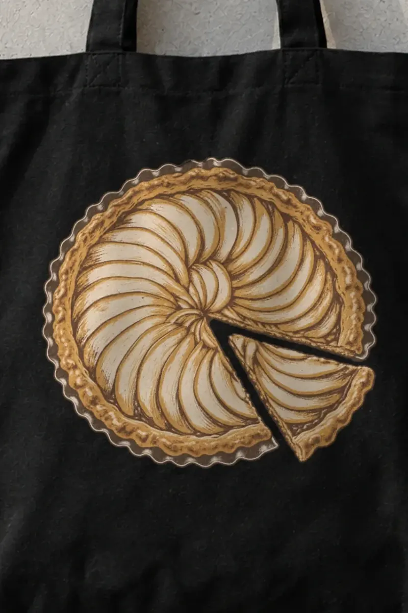 "Pie Geometry" Classic Cotton Tote Bag - the graphic up close