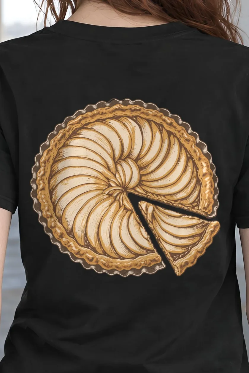 "Pie Geometry" Heavyweight Unisex Crewneck T-shirt - the graphic up close