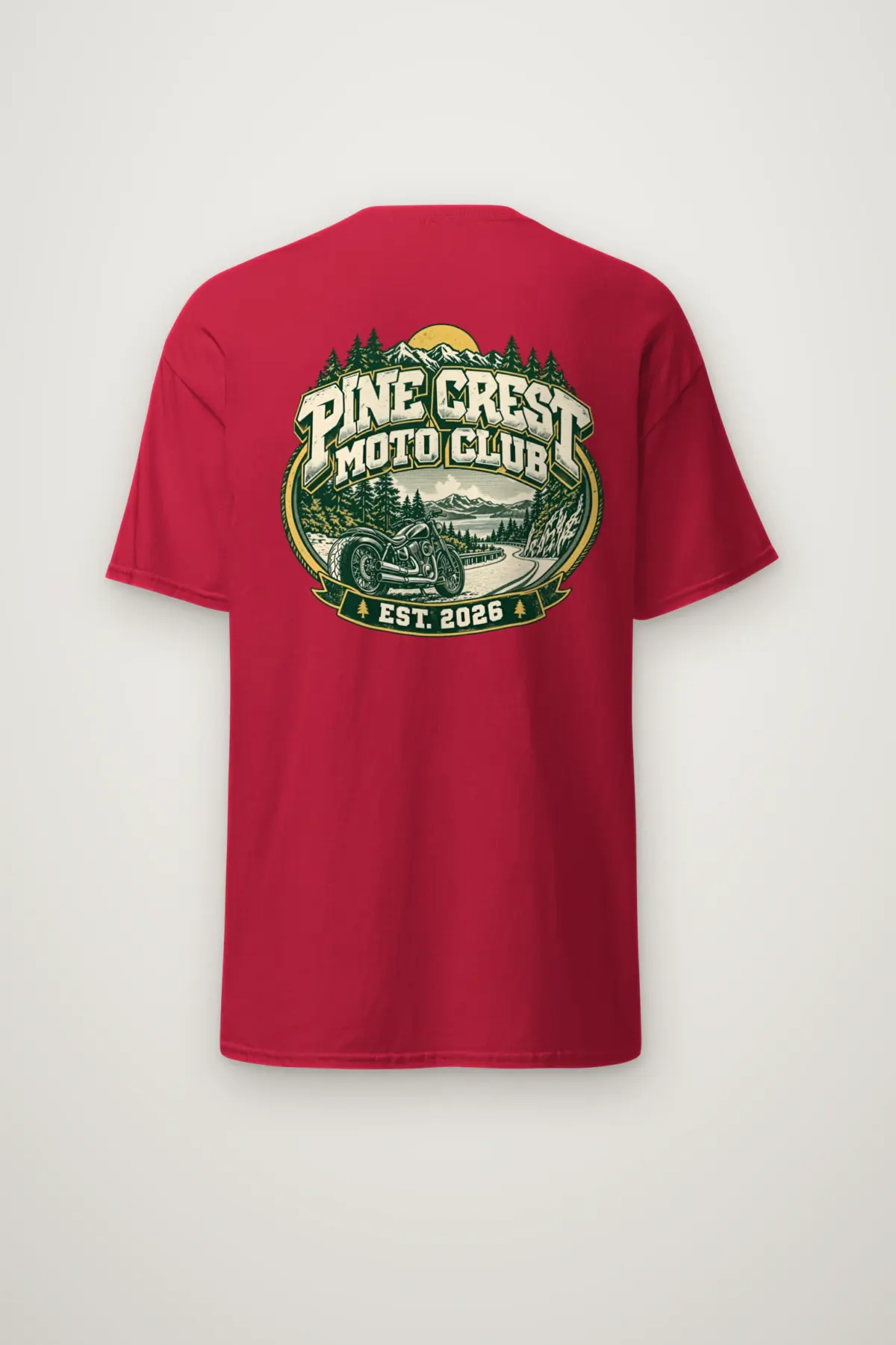 "Pine Crest Moto Club" Heavyweight Unisex Crewneck T-shirt